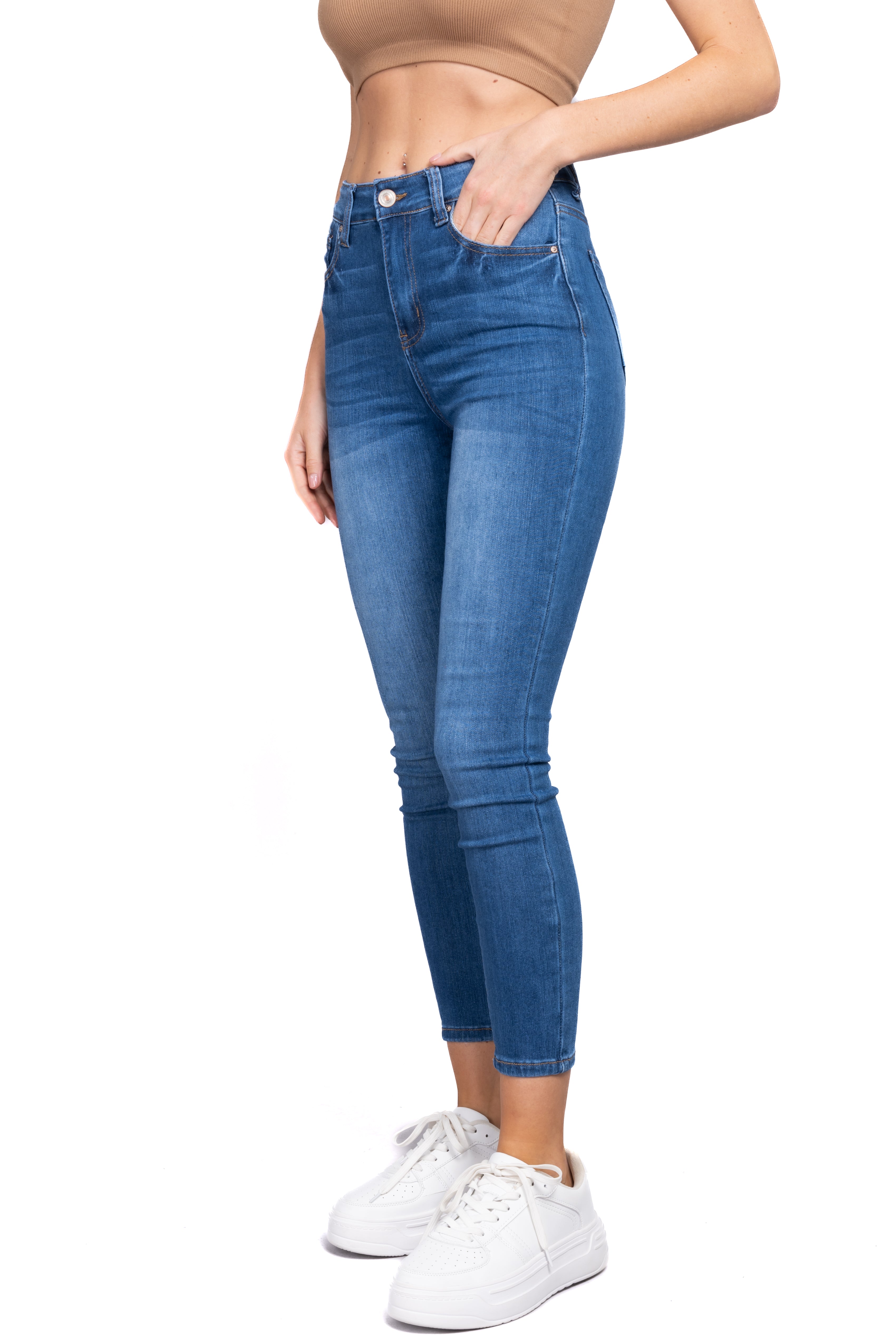 Jeans skinny lisis high rise MEDIUM WASH