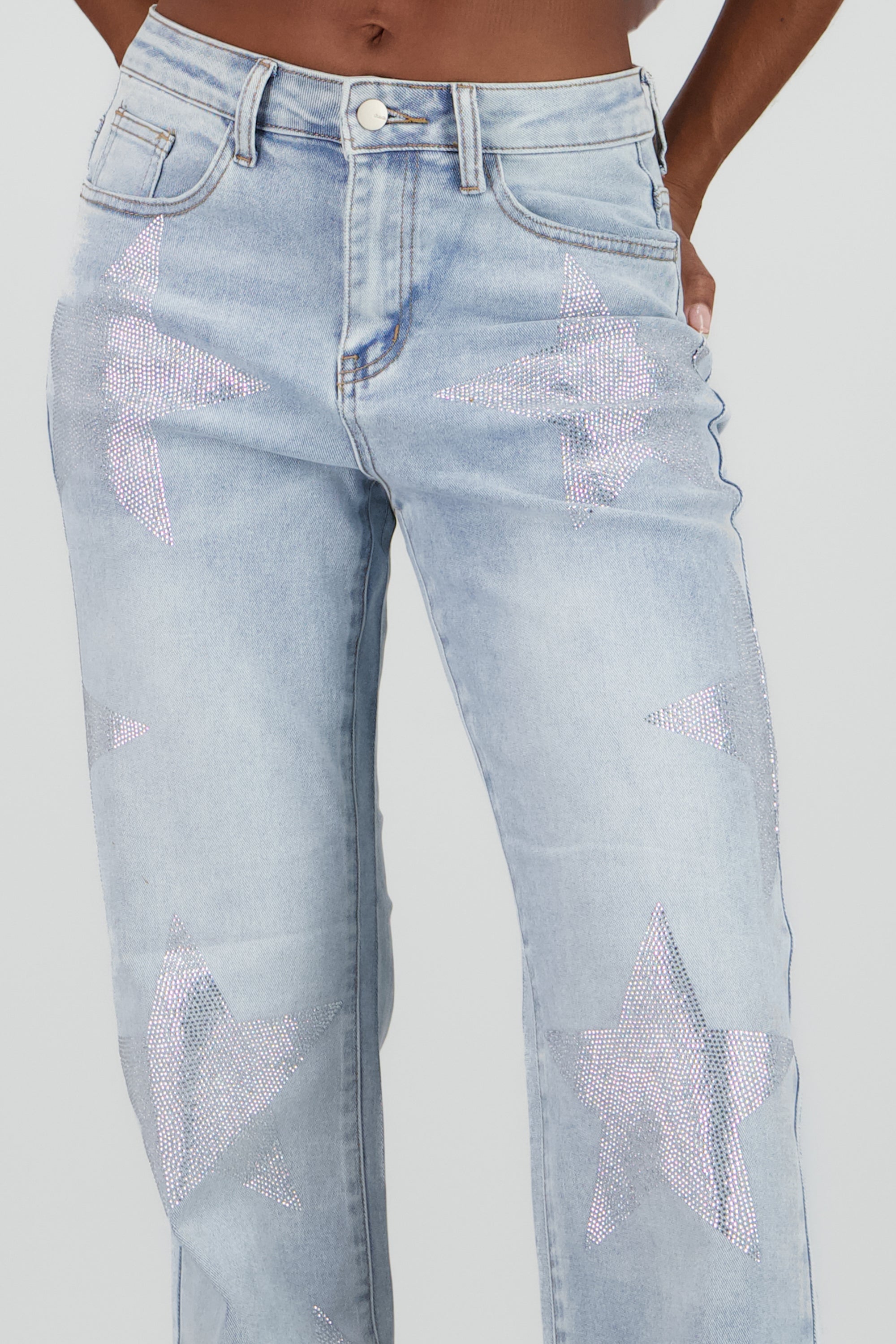 Jeans wide leg estrellas LIGHT WASH