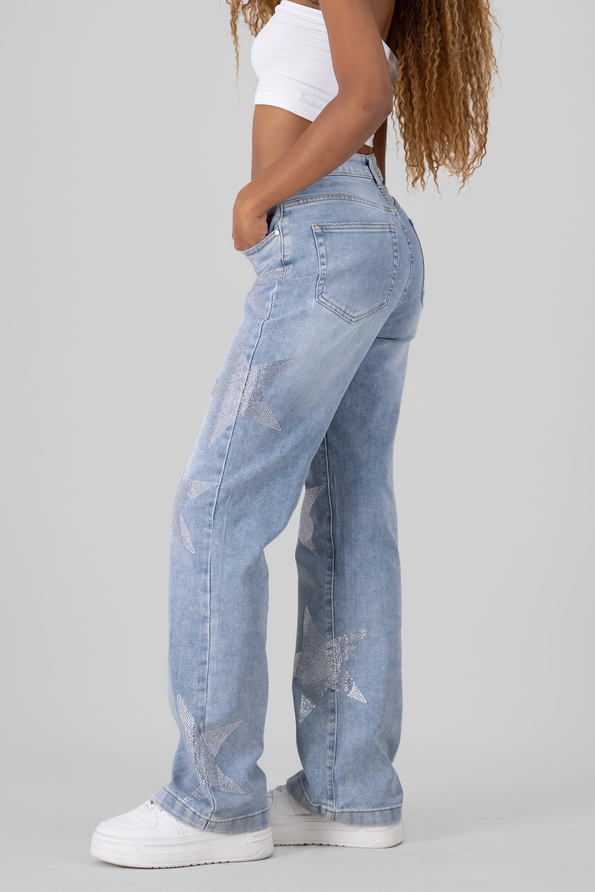 Jeans wide leg estrellas MEDIUM WASH