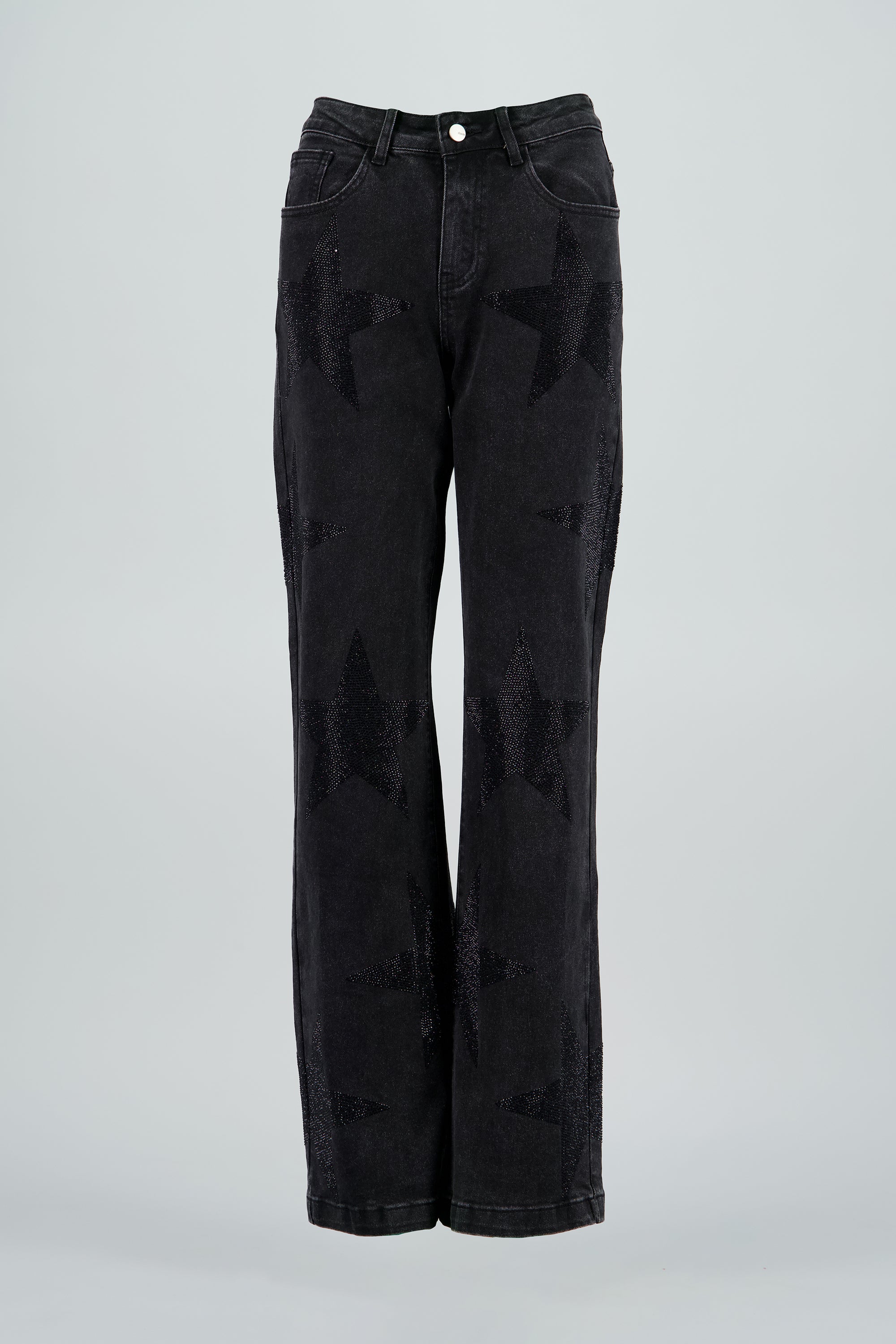 Jeans wide leg estrellas GRIS
