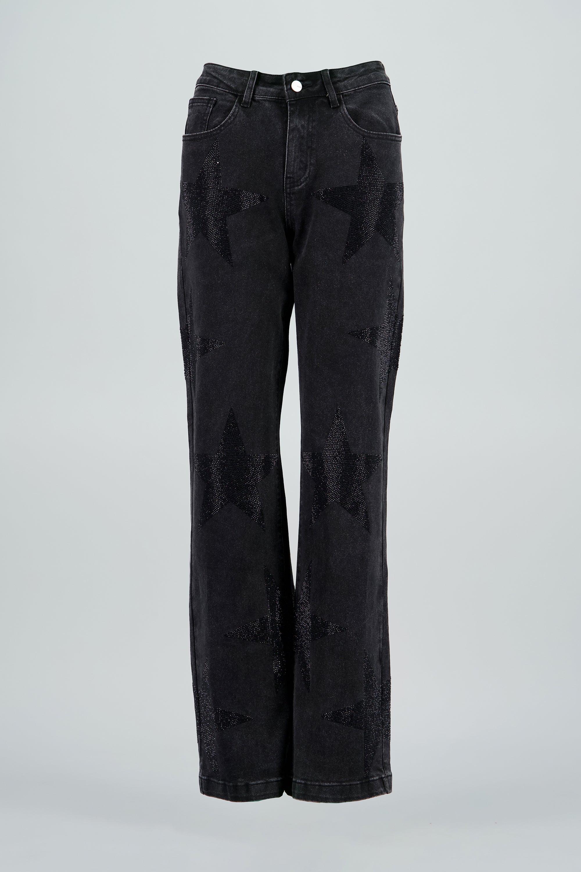 Jeans wide leg estrellas GRIS