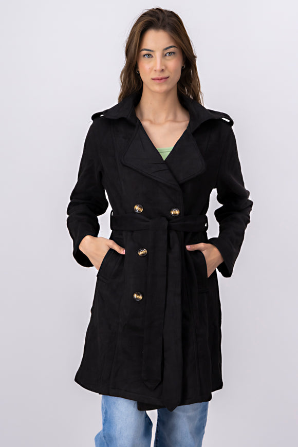 Abrigo largo suede