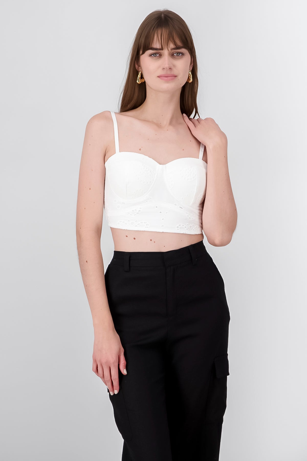 Blusa Con Copas Bordado BLANCO