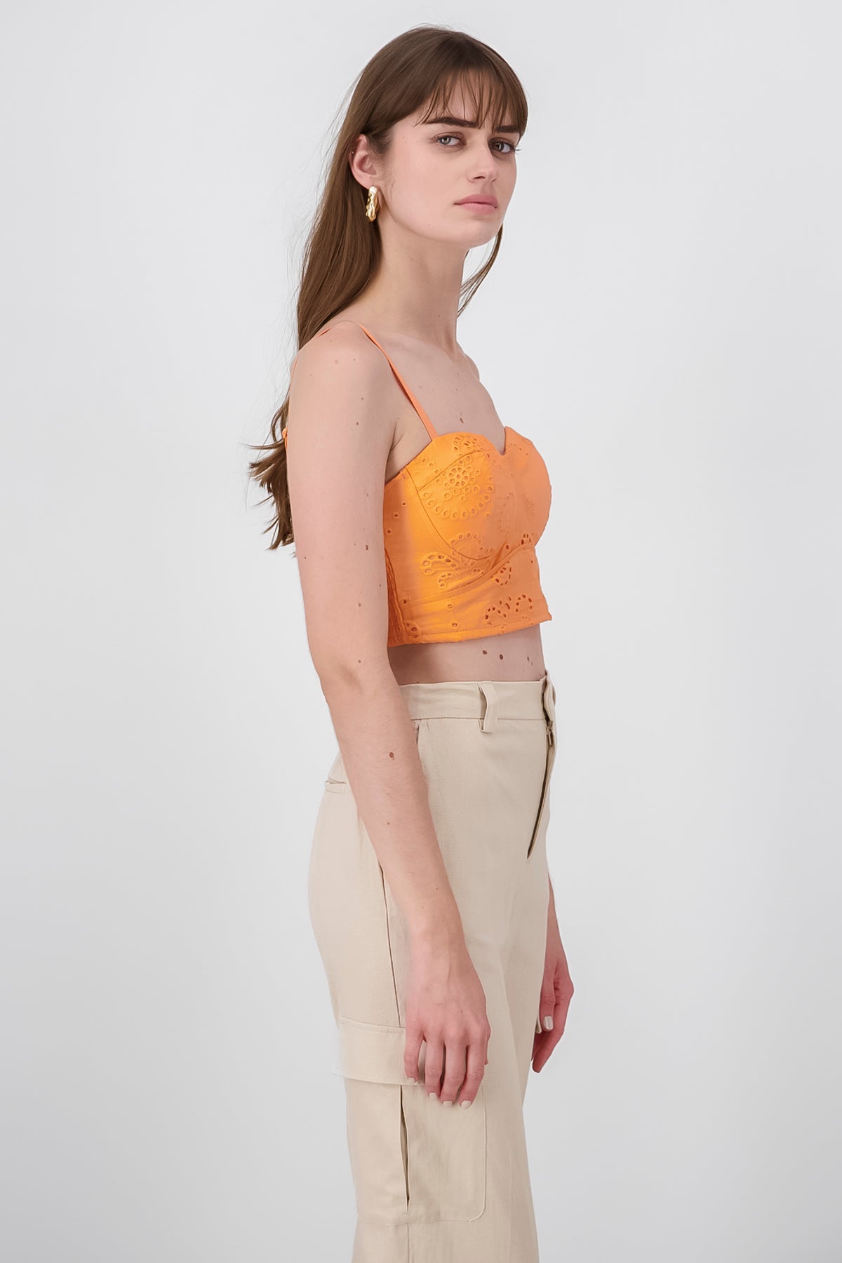 Blusa Con Copas Bordado NARANJA