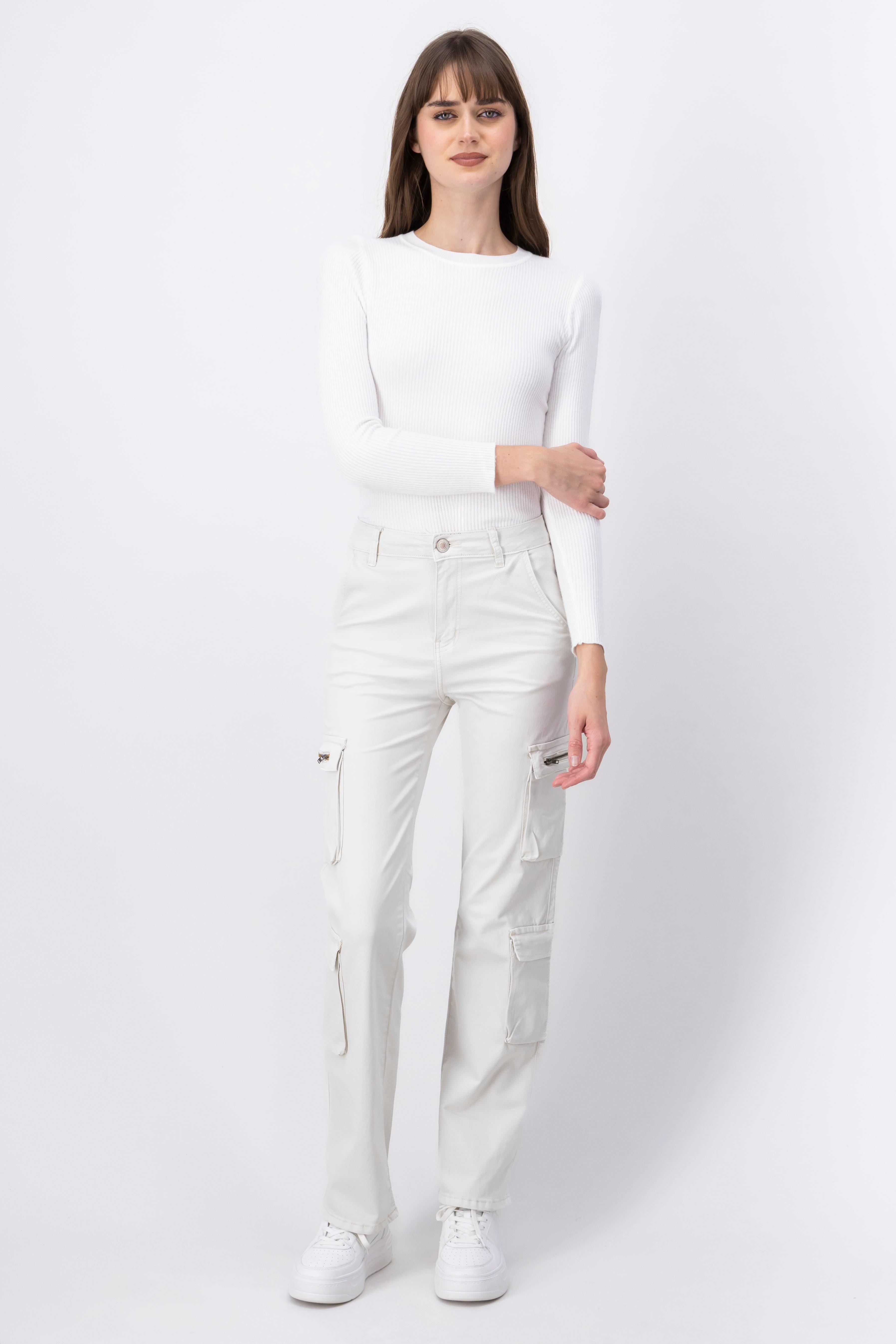 Pantalón cargo gabardina BEIGE