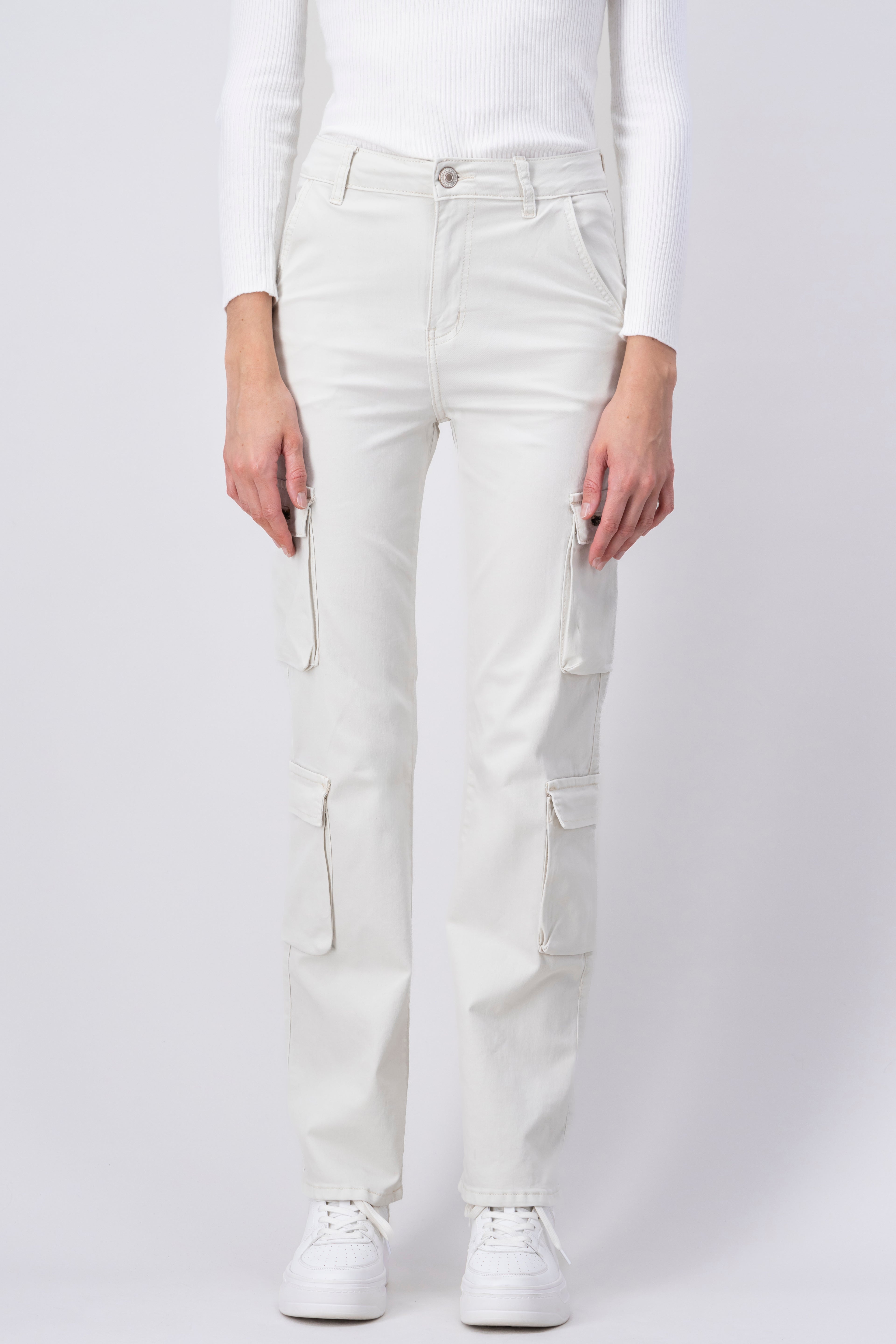 Pantalón cargo gabardina BEIGE