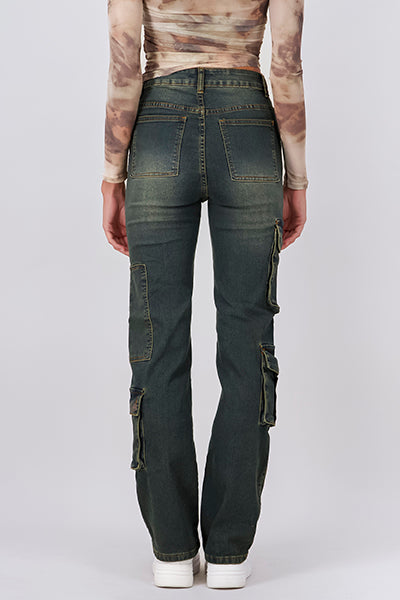 Jeans cargo efecto deslavado BLEACHED