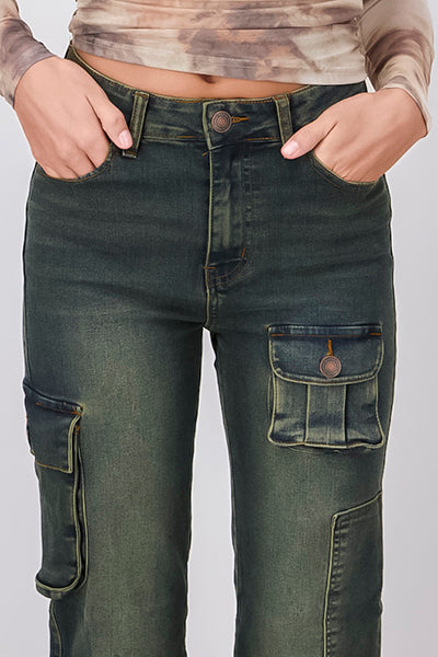Jeans cargo efecto deslavado BLEACHED