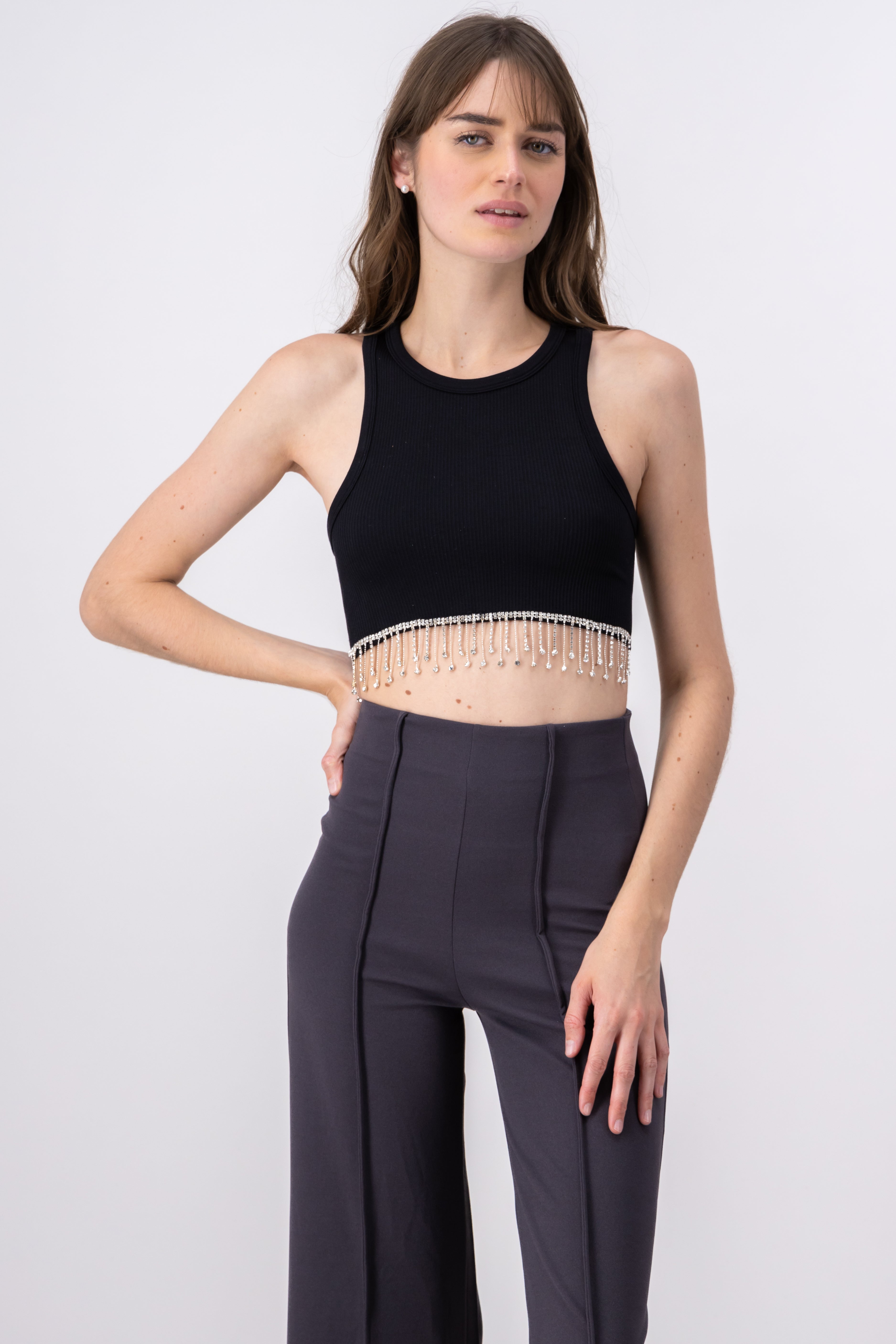 Top rib flequillos brillosos