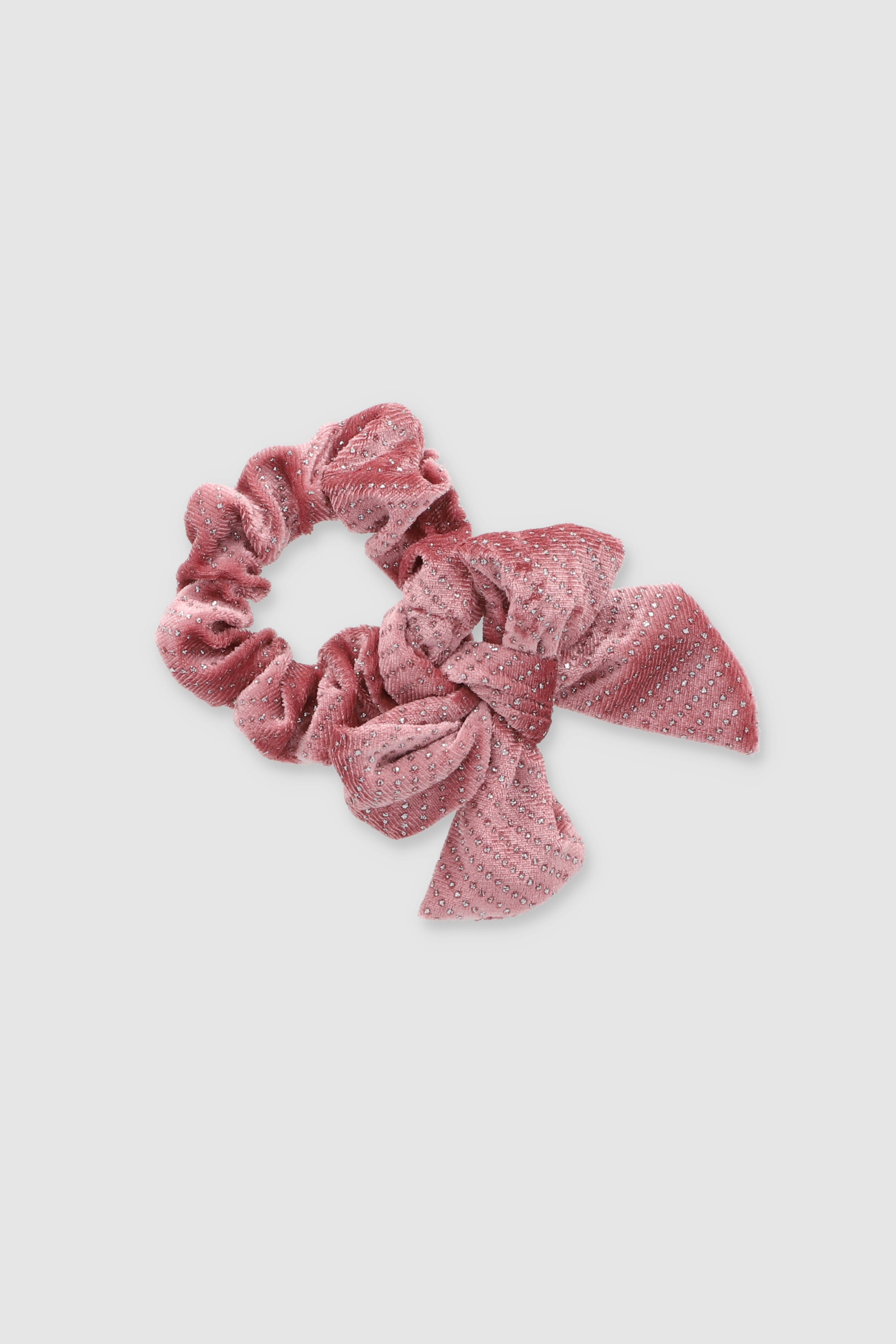 Scrunchie moño terciopelo brillos ROSA