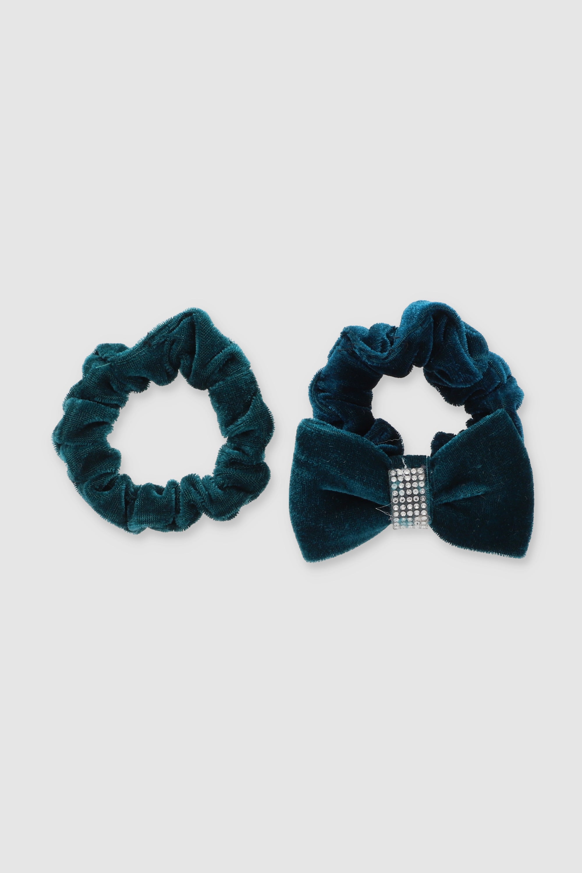 Set 2 scrunchie tercipelo brillos VERDE