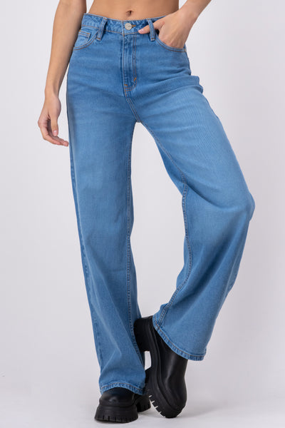Jeans wide leg cintura media