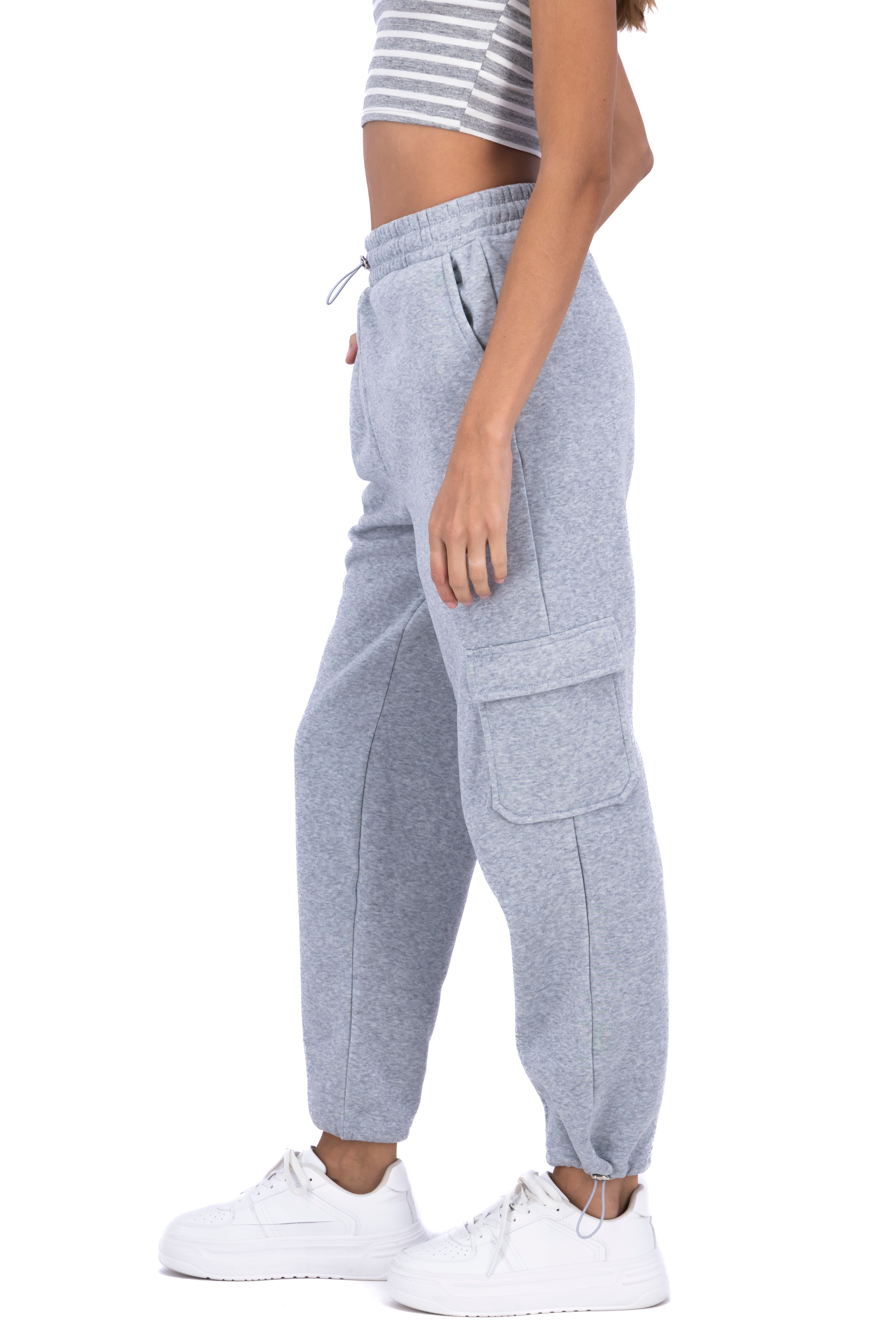 Jogger cargo cintas tobillos GRIS CLARO