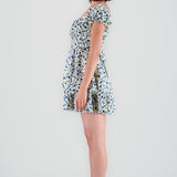 Vestido mini escote cuadrado flores