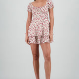 Vestido mini escote cuadrado flores