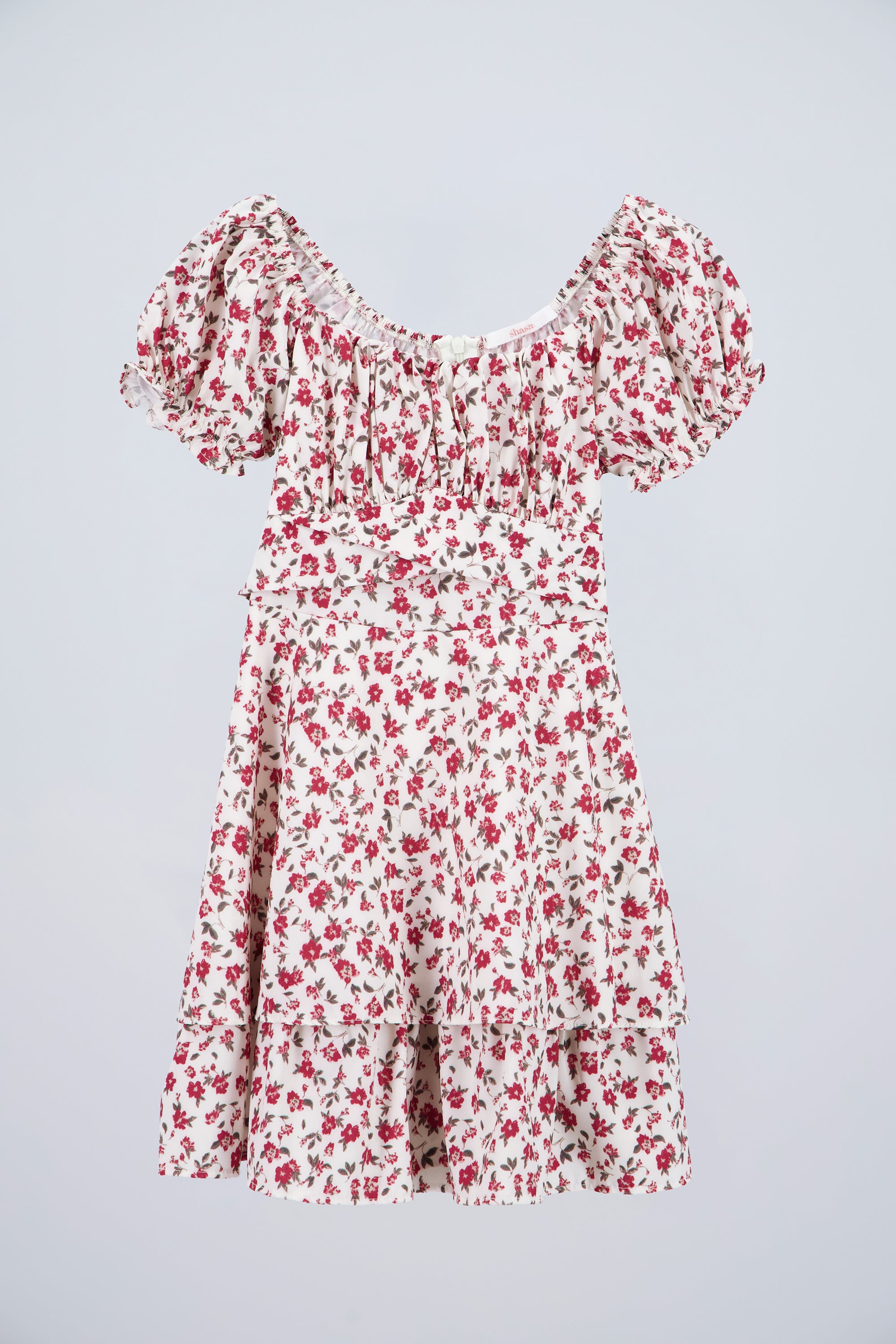 Vestido mini escote cuadrado flores