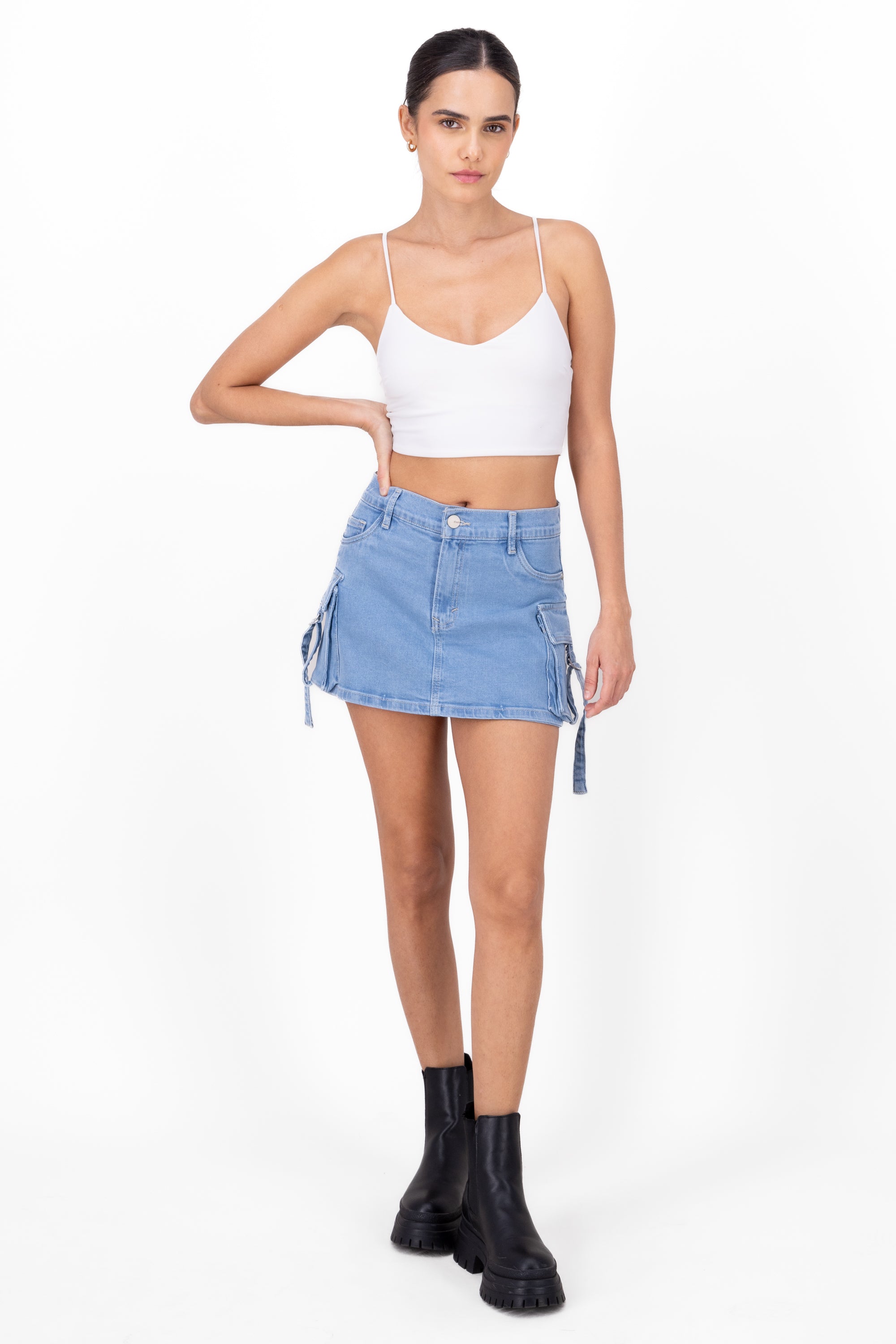 Falda short cargo BLEACHED