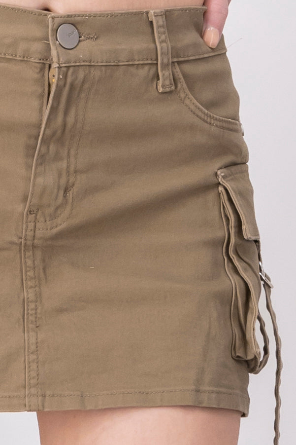 Falda short cargo KHAKI