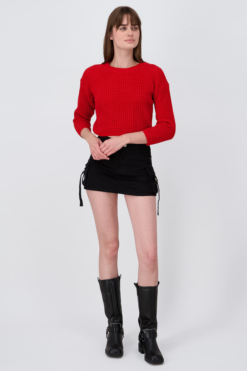 Falda short cargo NEGRO