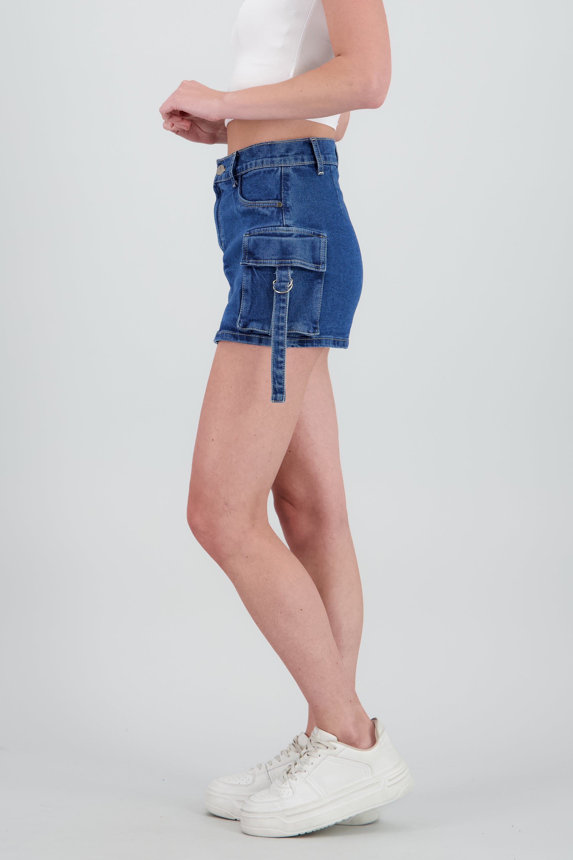 Falda short cargo STONE