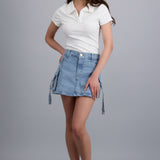 Falda short cargo tiras