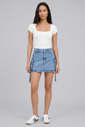 Falda short cargo tiras