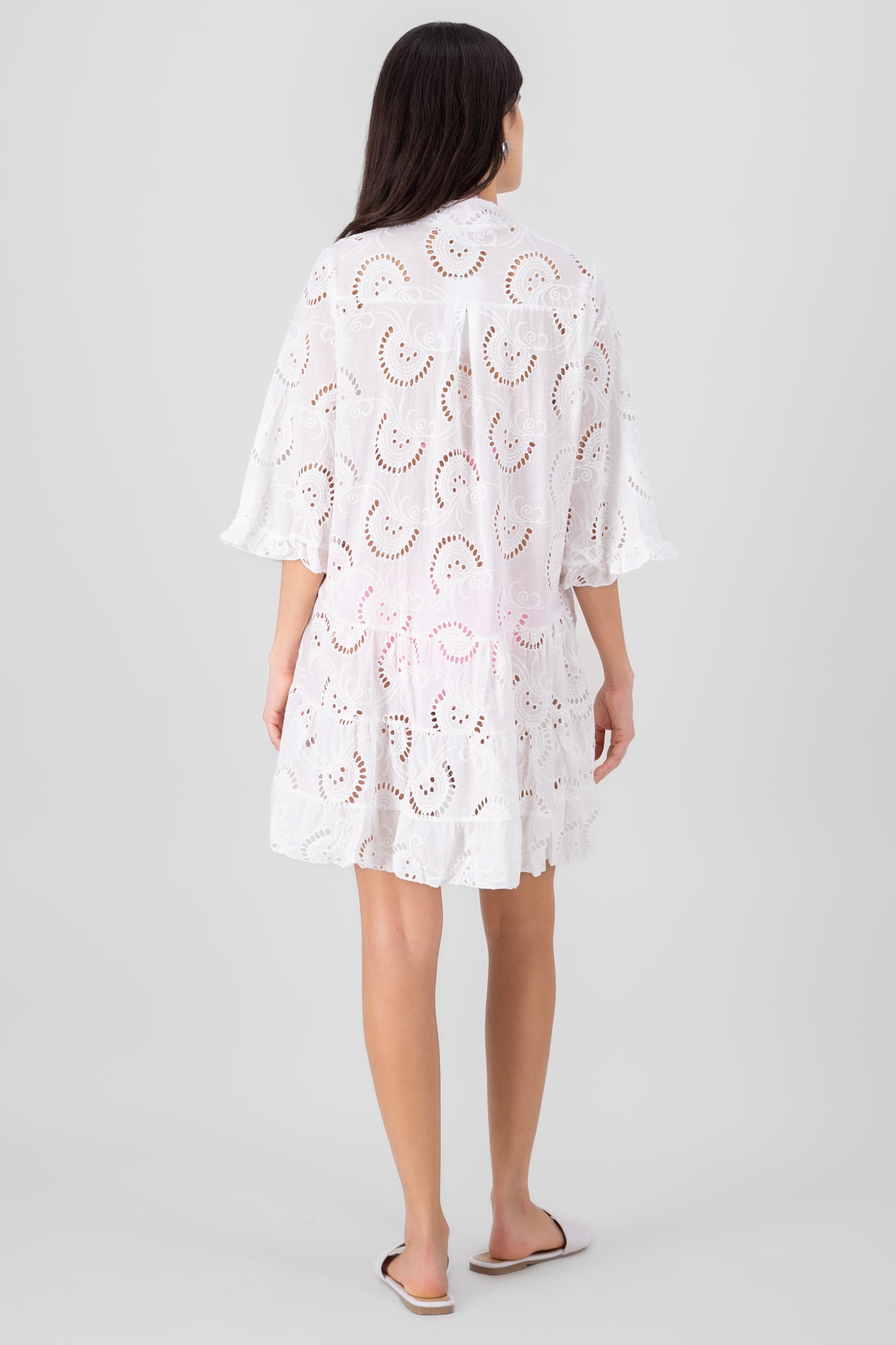 Kimono mini eyelet BLANCO