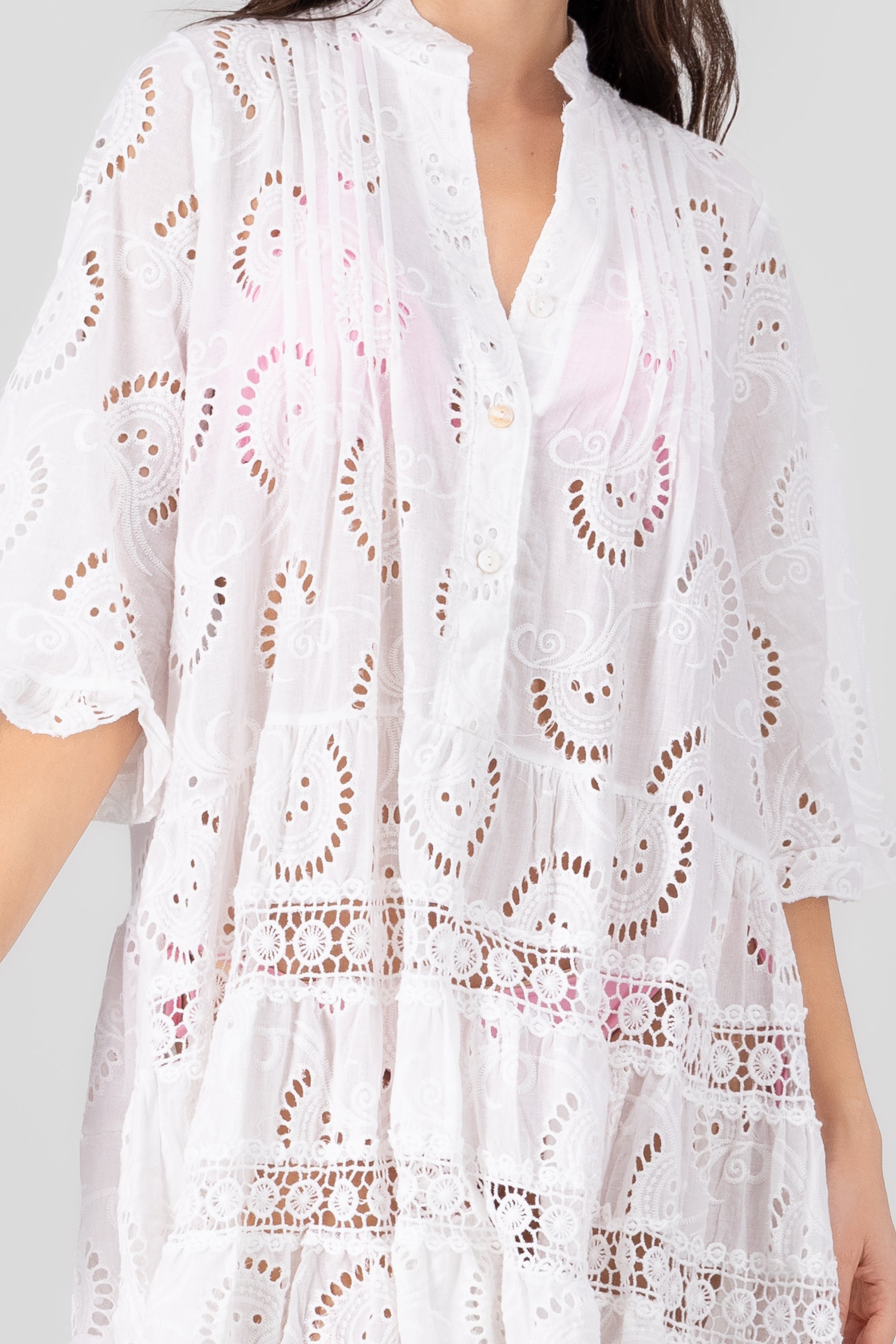 Kimono mini eyelet BLANCO