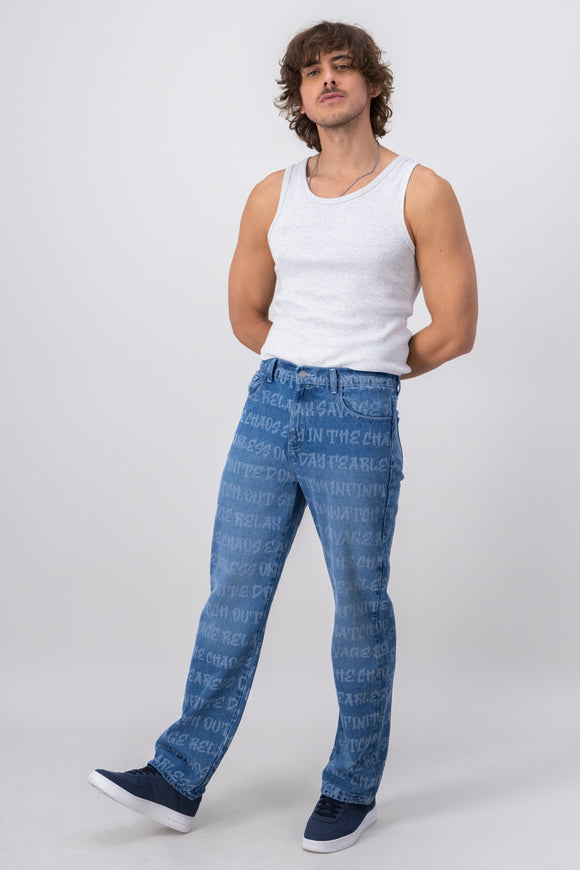 Jeans lettering straight