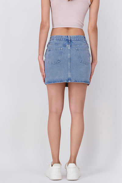 Falda Mini Denim Brillos MEDIUM WASH