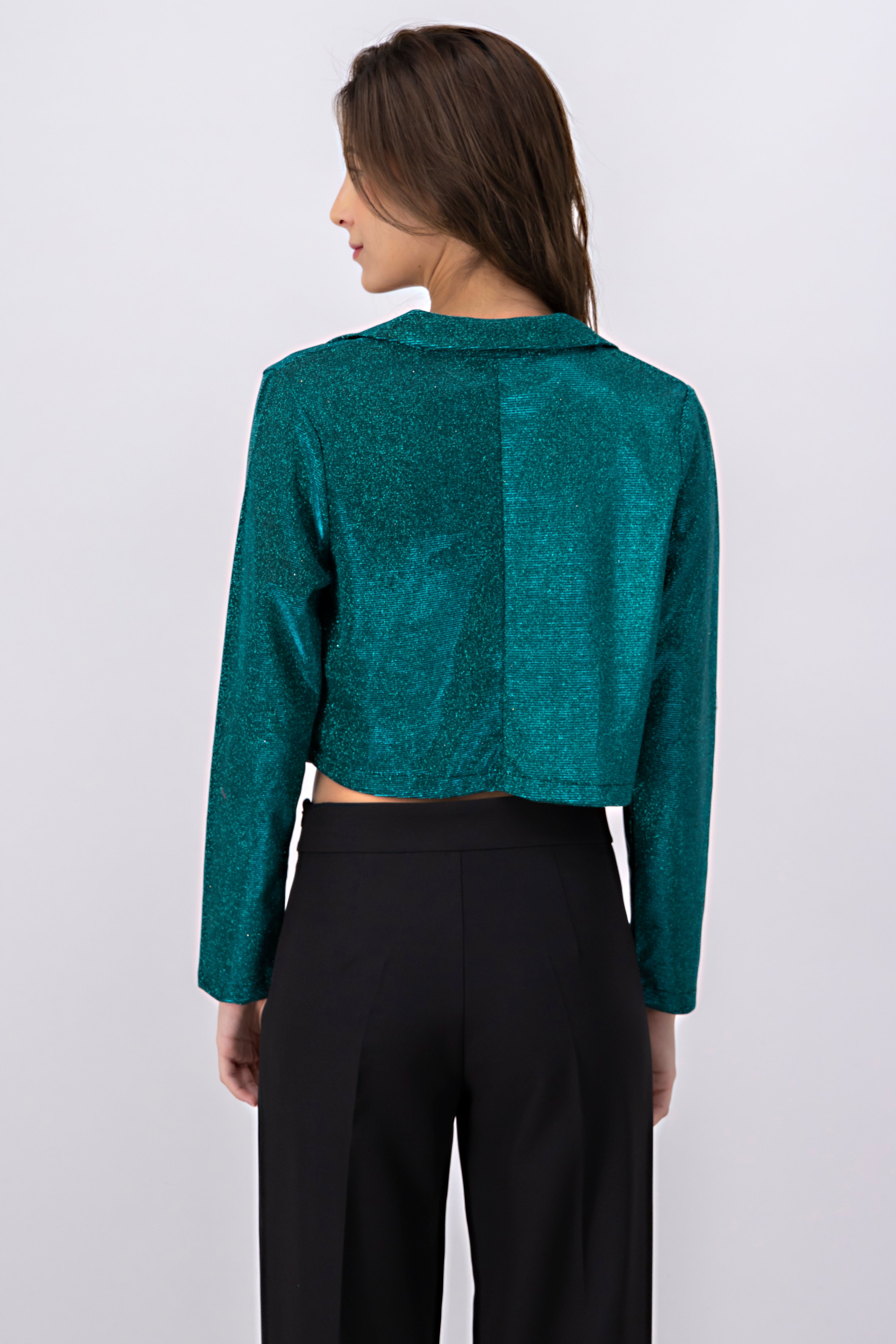 Saco crop brillos VERDE