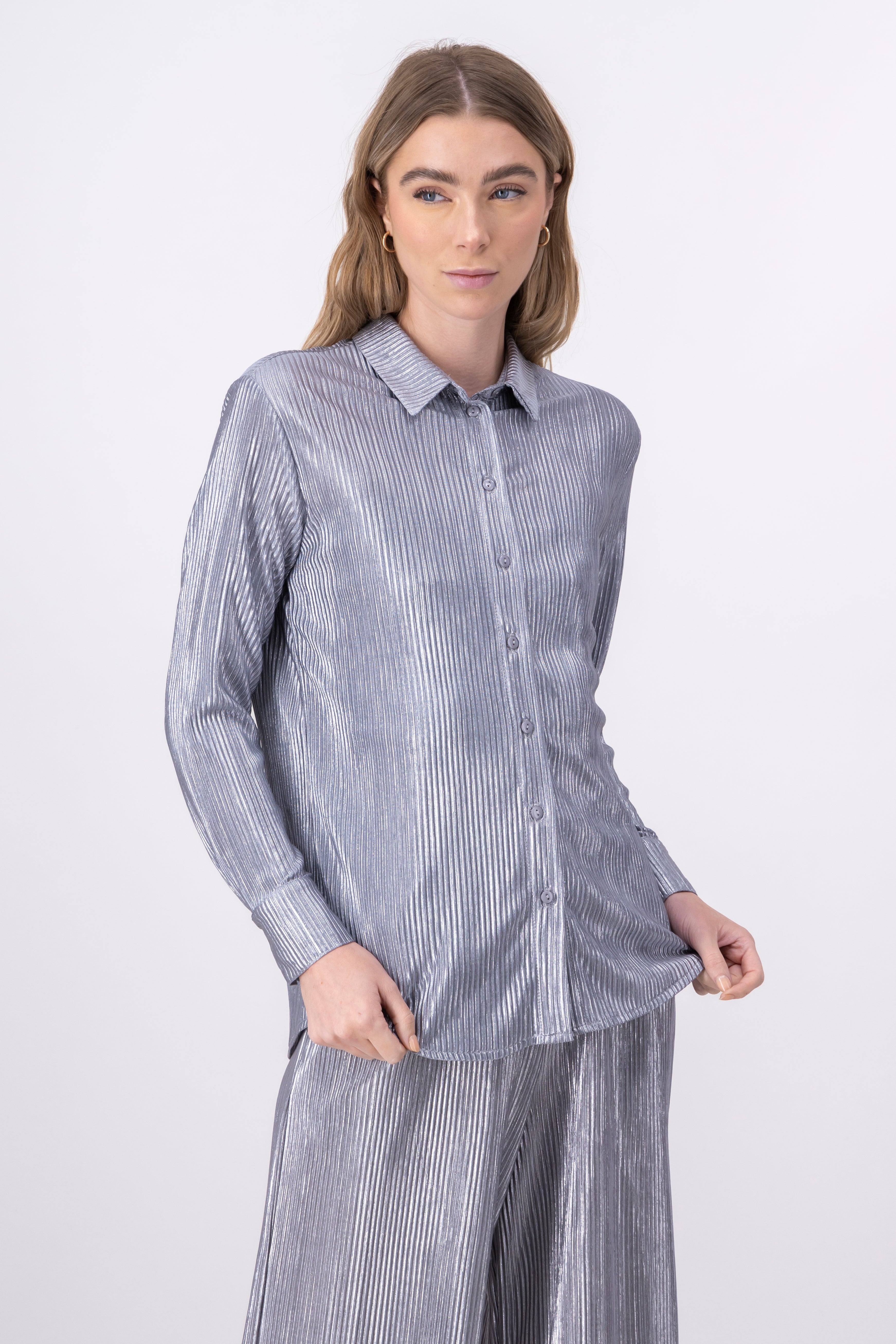 Camisa oversize metalica PLATA