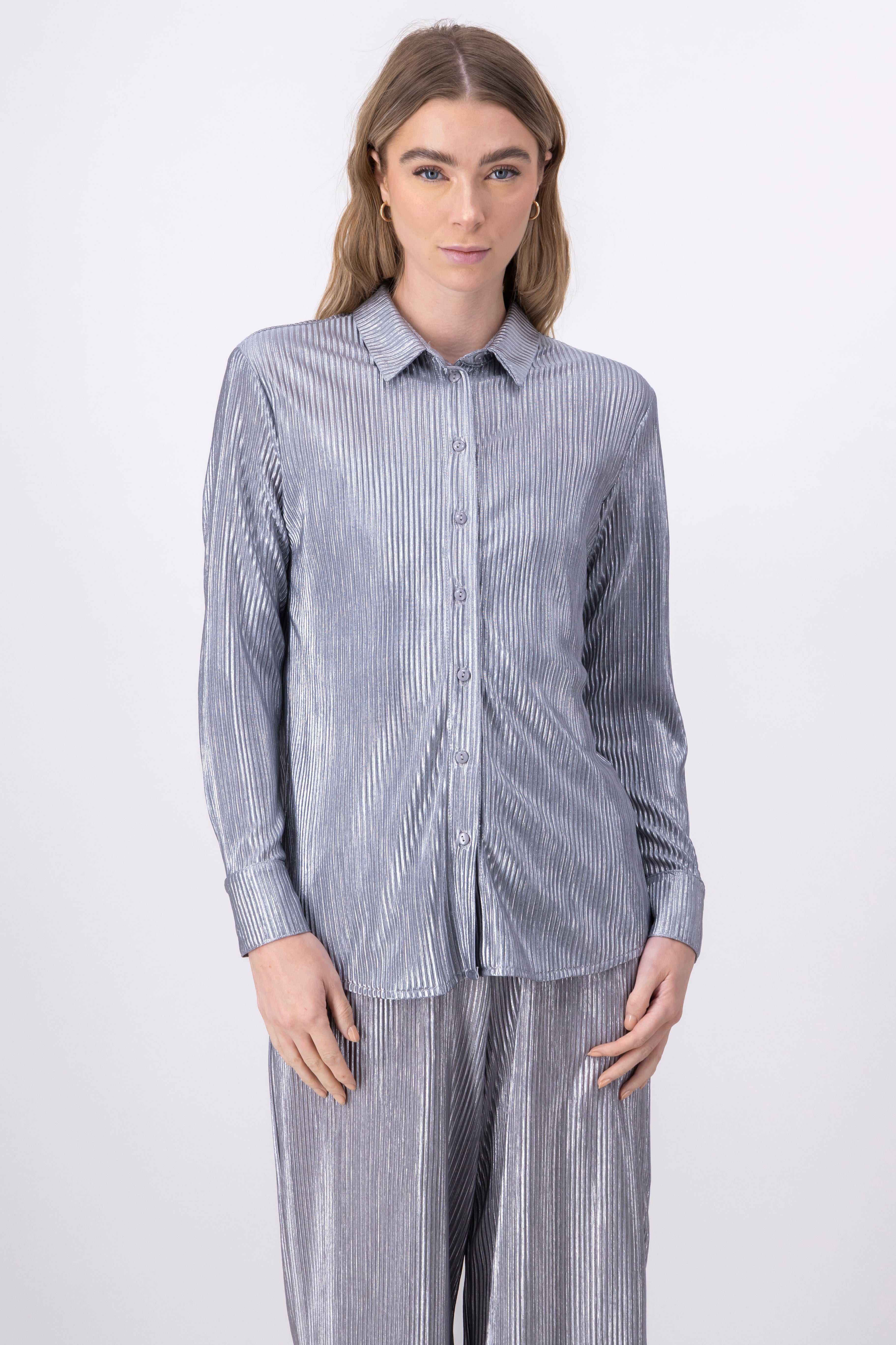 Camisa oversize metalica PLATA