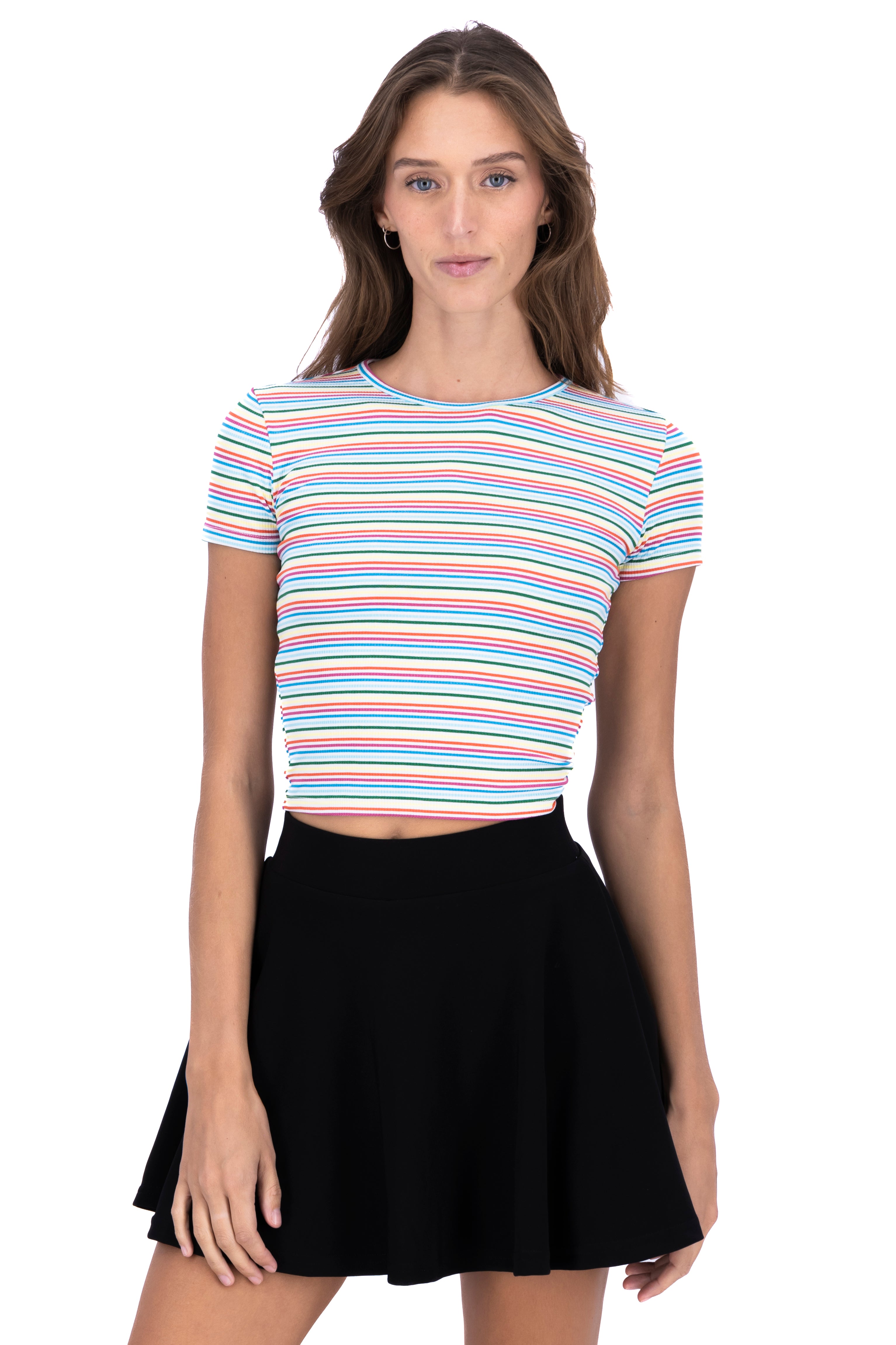 Top acanalado líneas multicolor MULTICOLOR