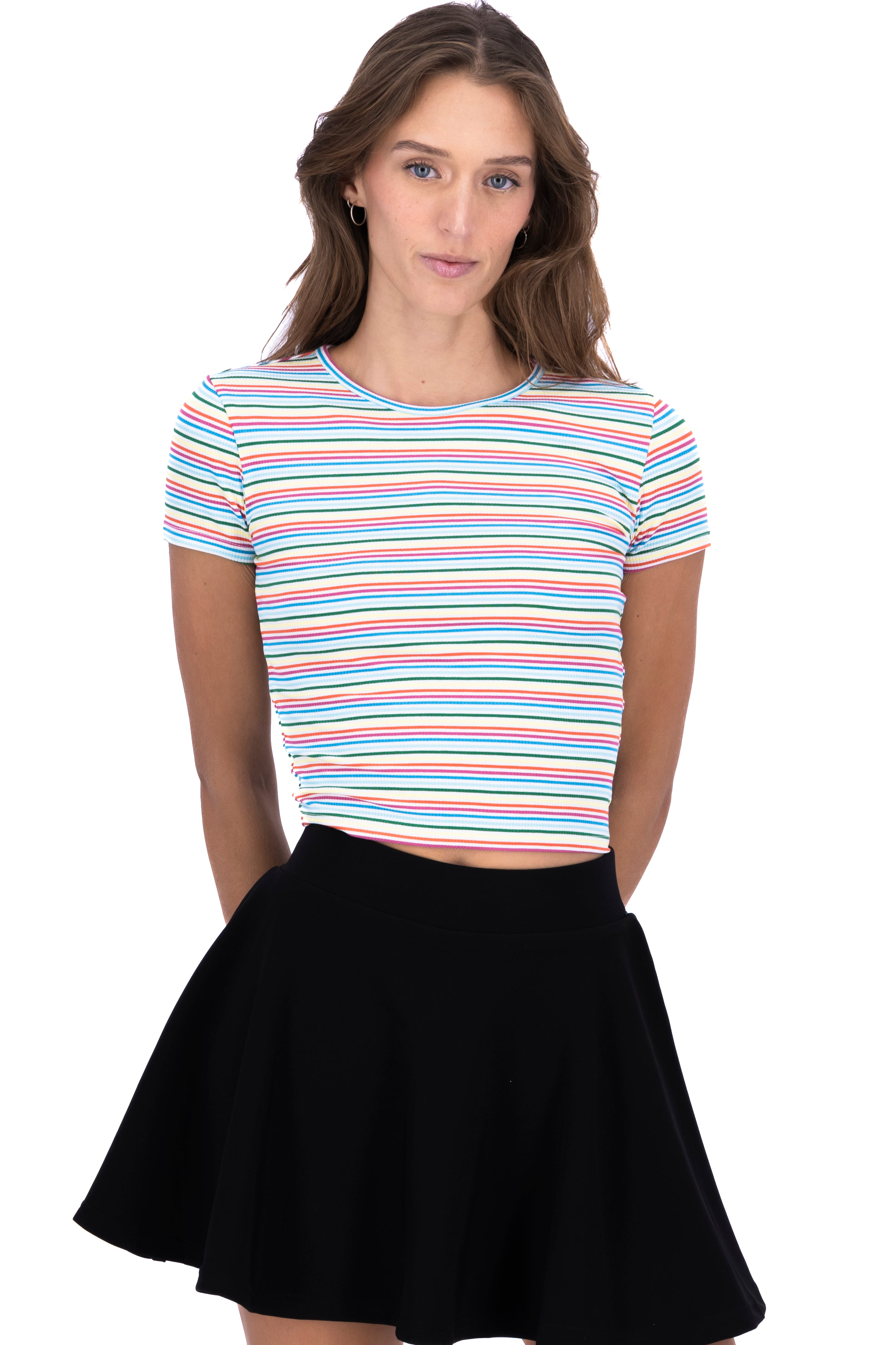 Top acanalado líneas multicolor MULTICOLOR