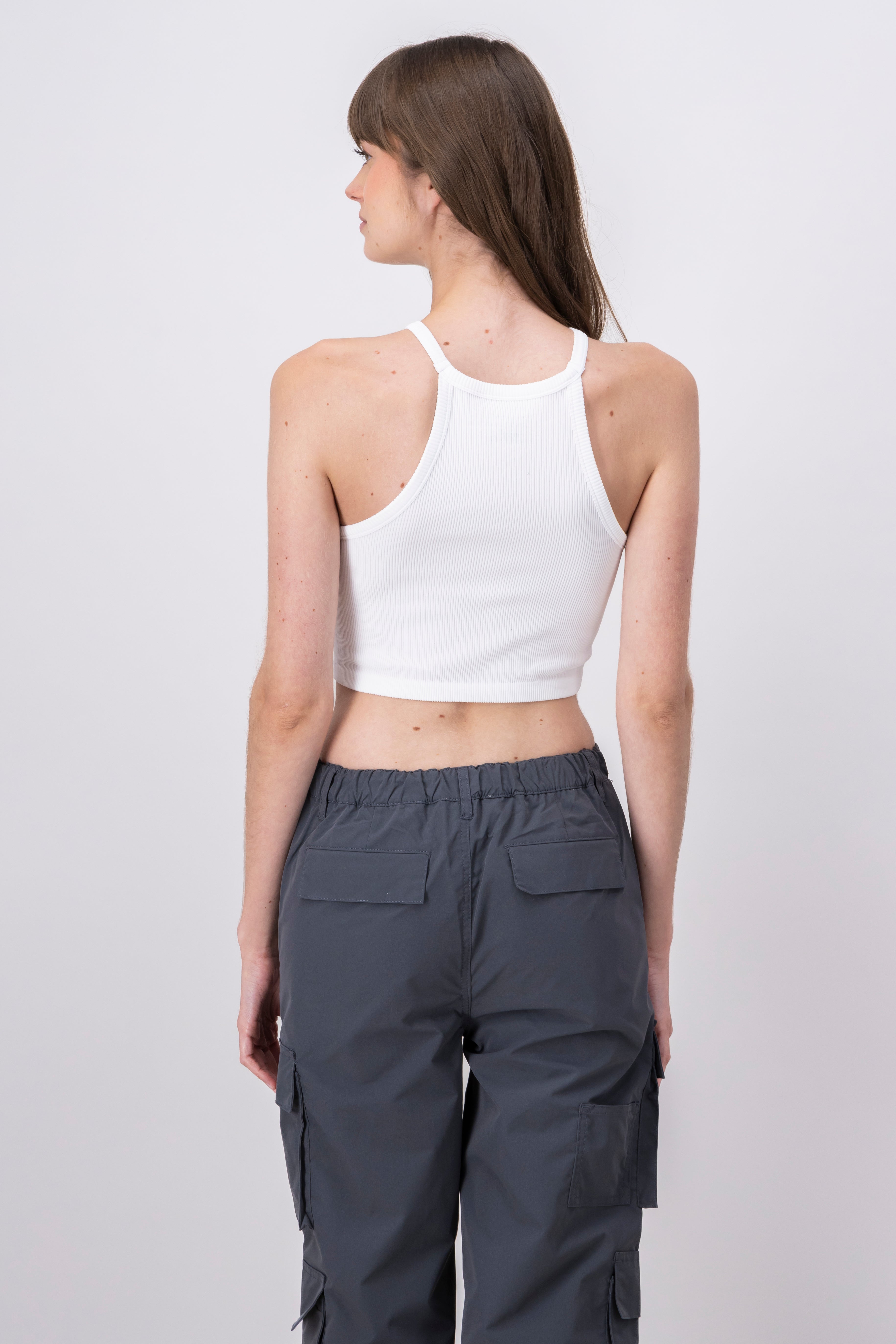 Top rib tipo halter BLANCO