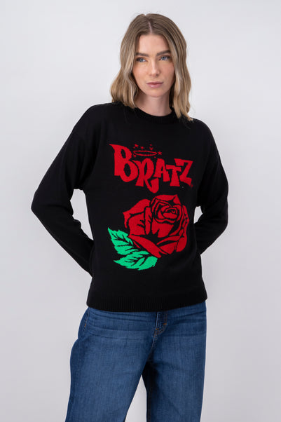 Sueter bratz con una rosa manga larga