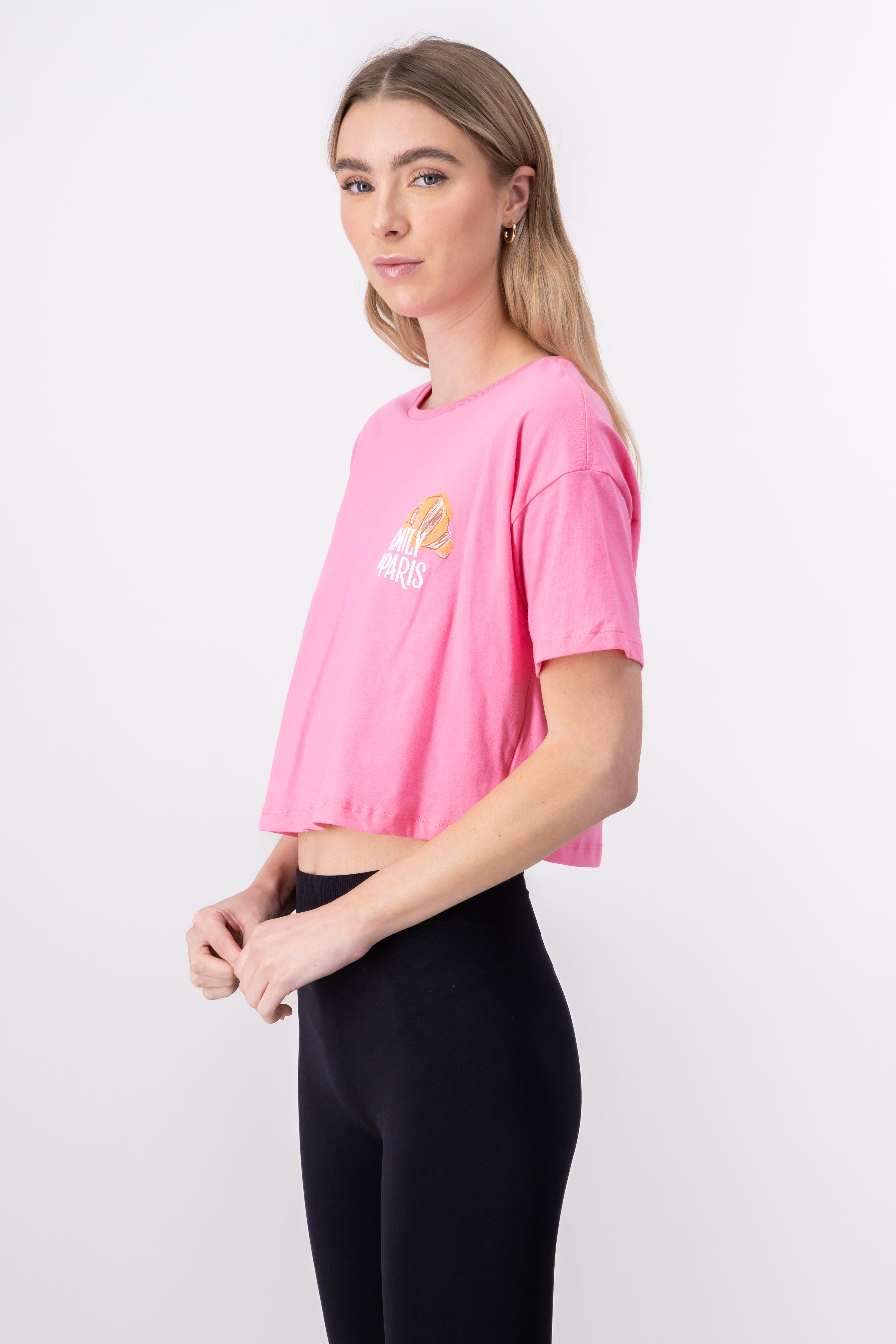 Playera emily in paris manga corta ROSA COMBO