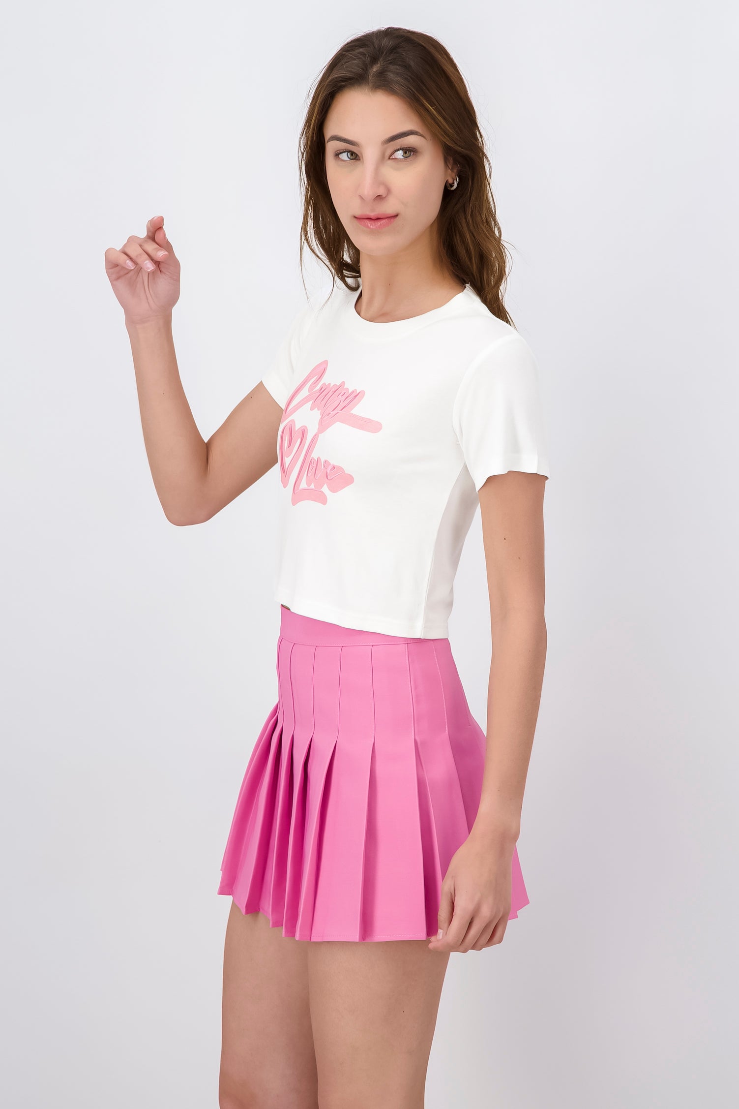 Playera Crop Crazy In Love BLANCO COMBO