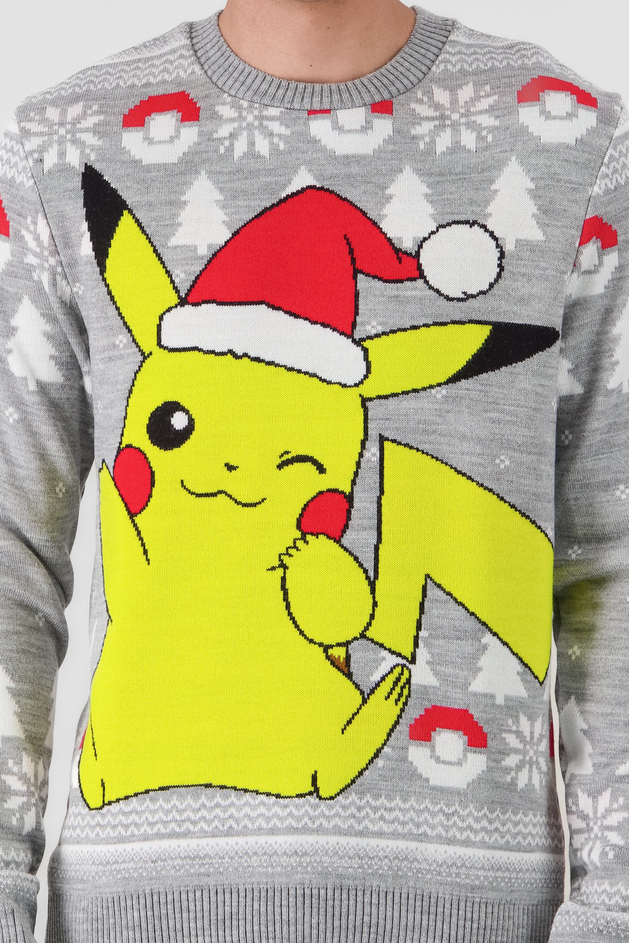 Sueter Pikachu navidad GRIS COMBO