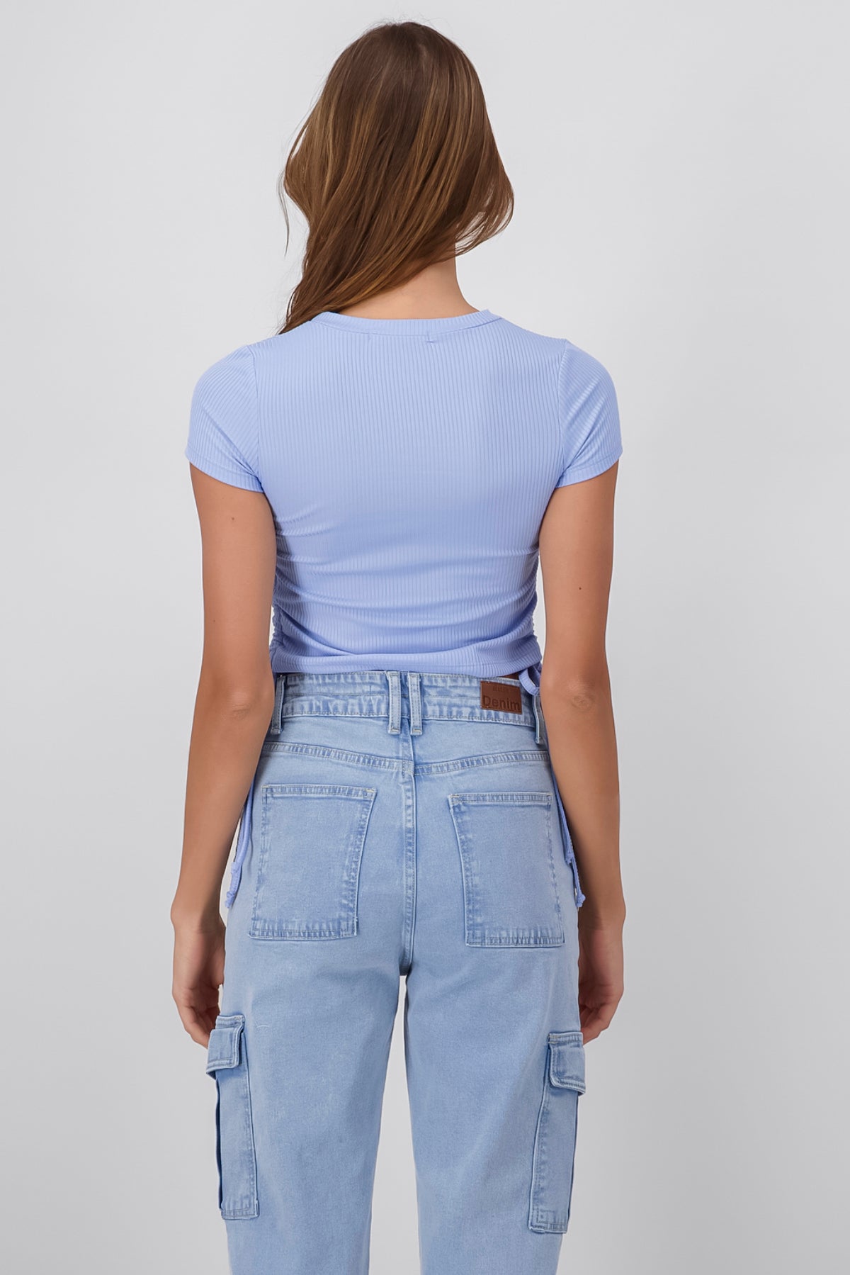 Top crop cintas laterales AZUL CIELO