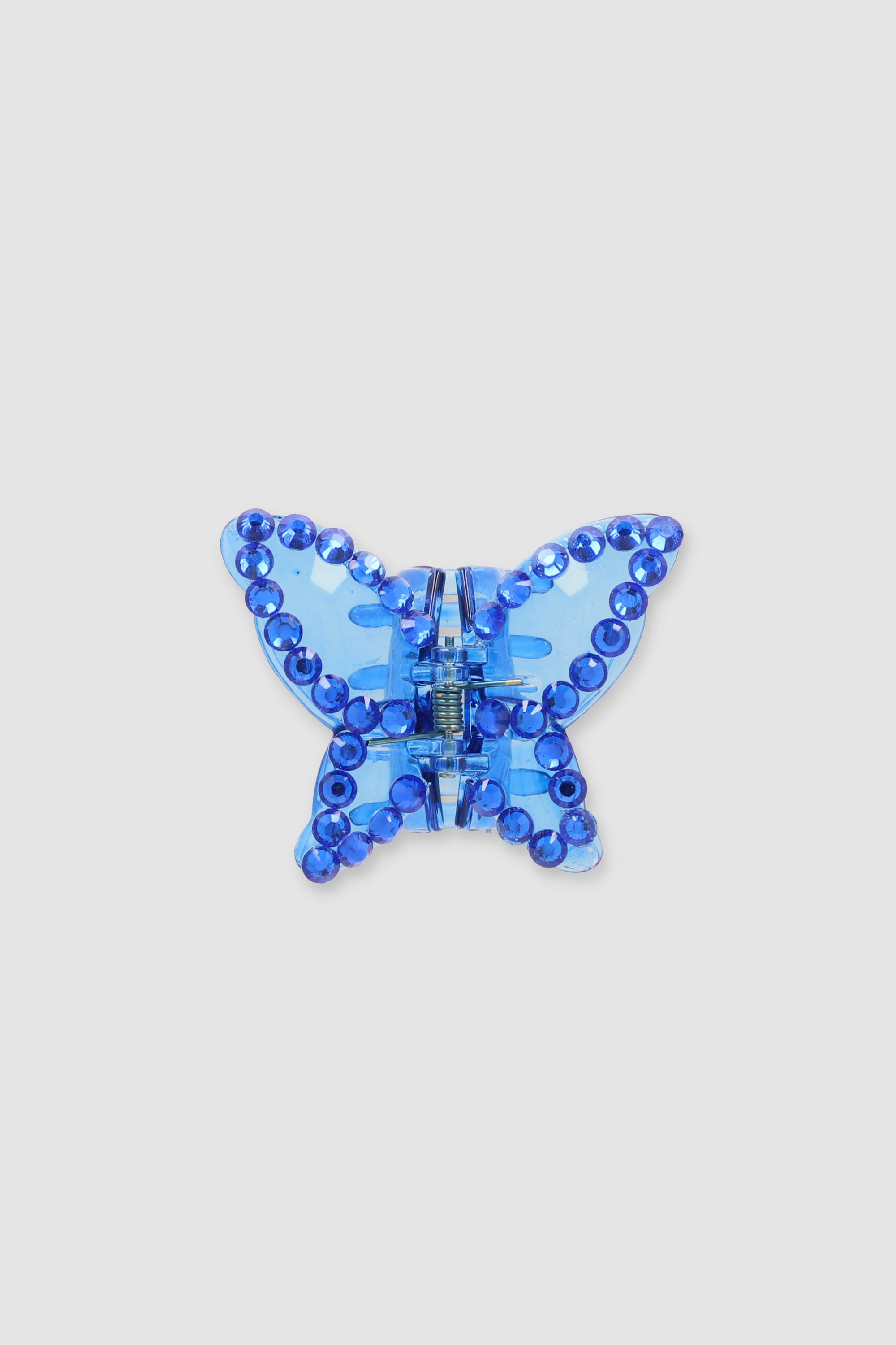 Pinza mariposa transparente brillos AZUL REY