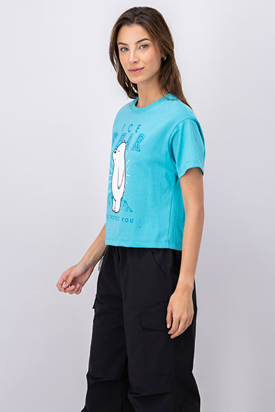 Playera Boxy Ice Bear AZUL