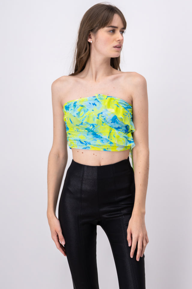 Top plisado strapless olán