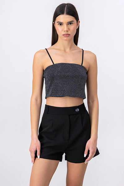 Top crop tirantes delgados NEGRO