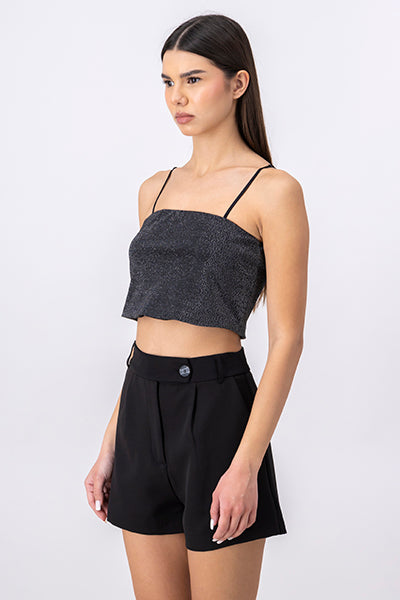 Top crop tirantes delgados NEGRO