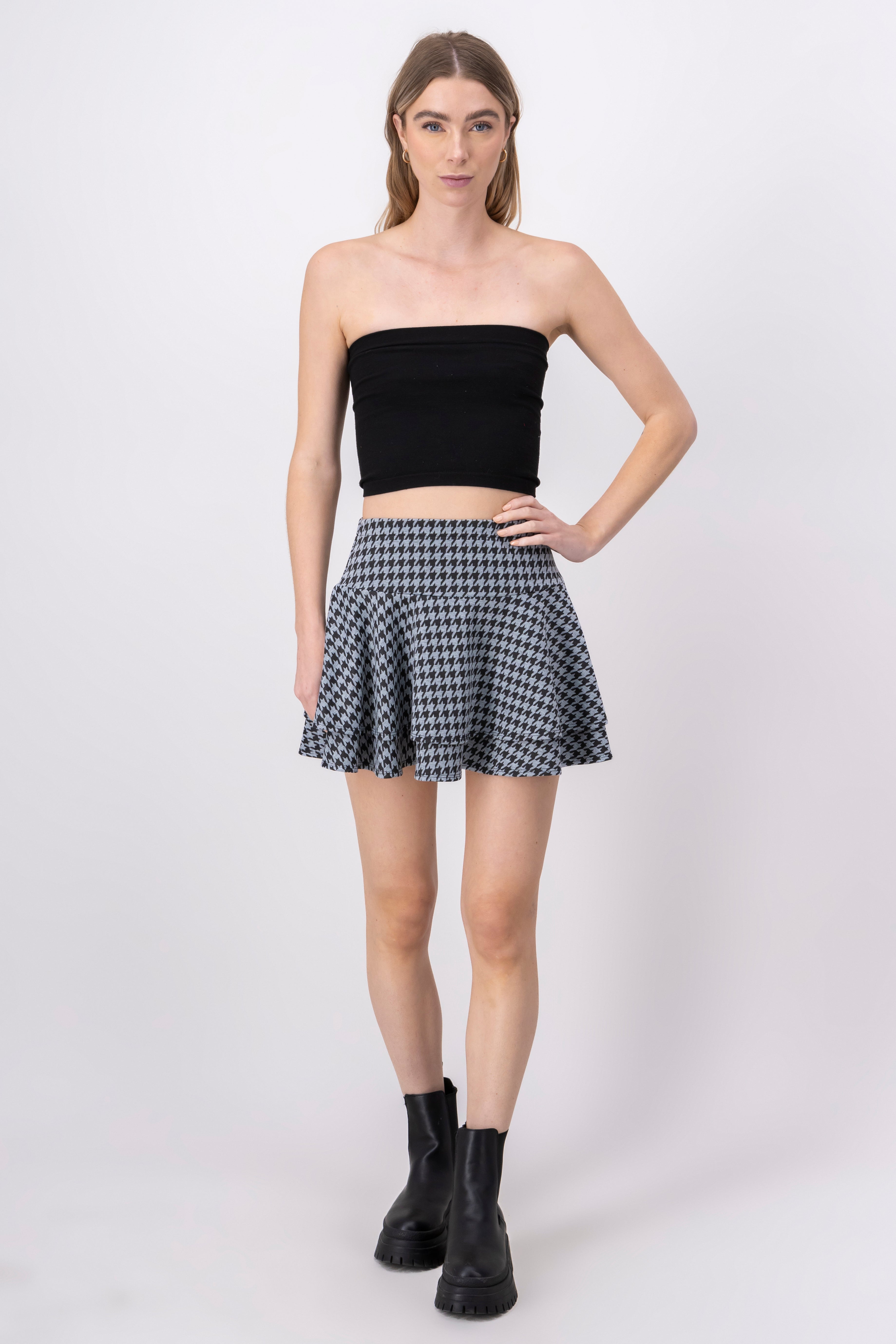 Falda mini olanes capas NEGRO COMBO