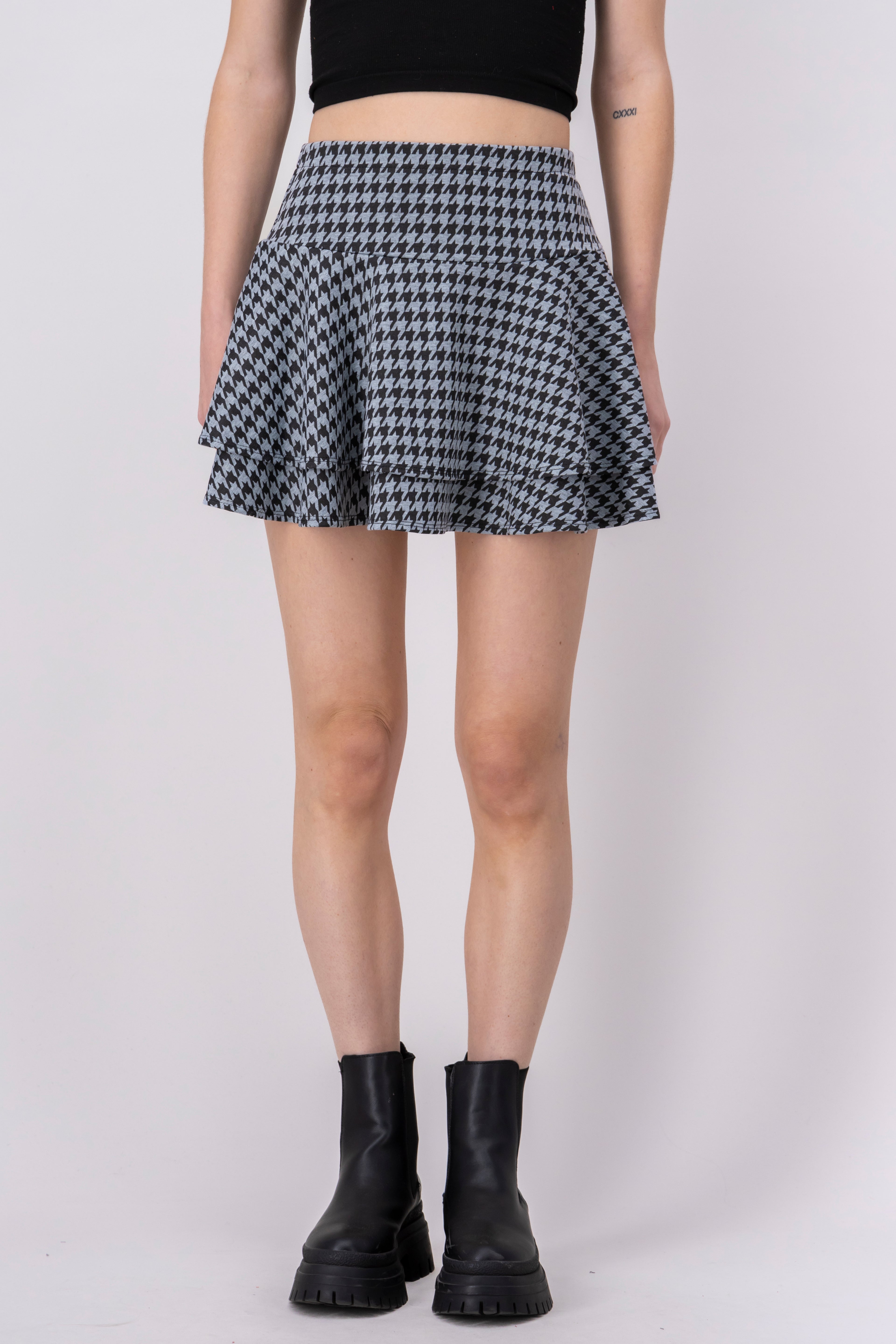 Falda mini olanes capas NEGRO COMBO