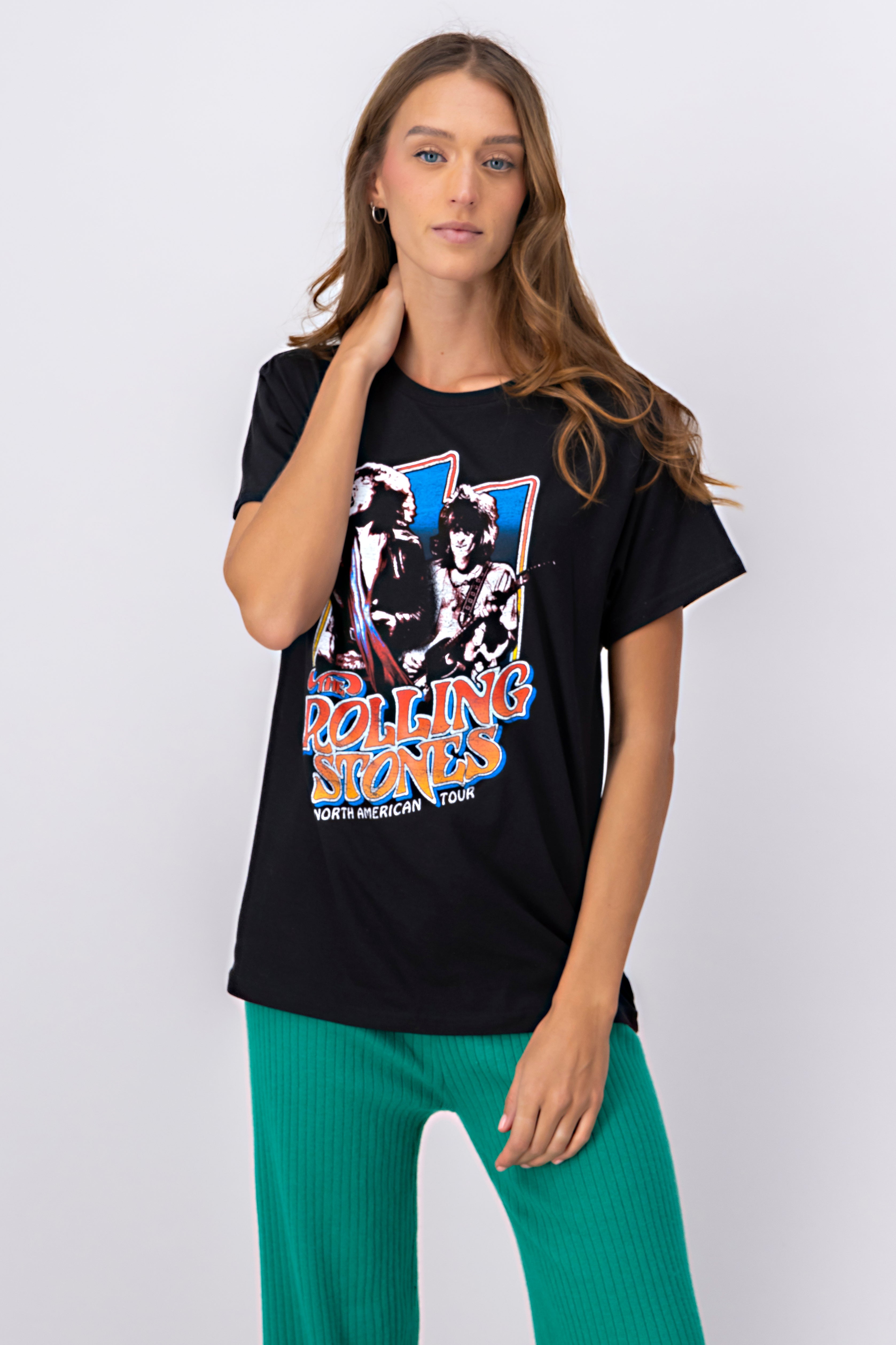 Playera manga corta Rolling Stones Tour NEGRO