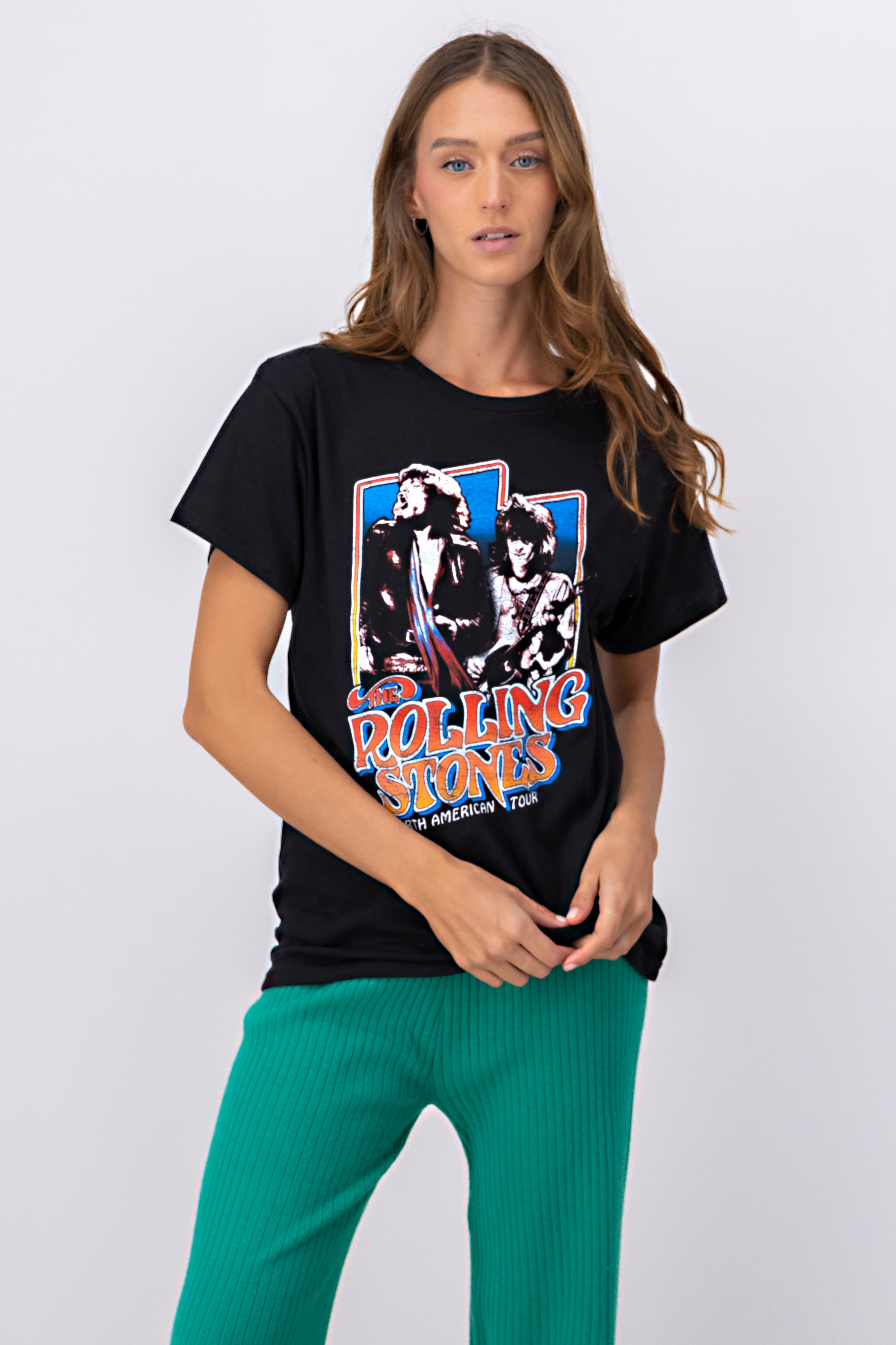 Playera manga corta Rolling Stones Tour NEGRO